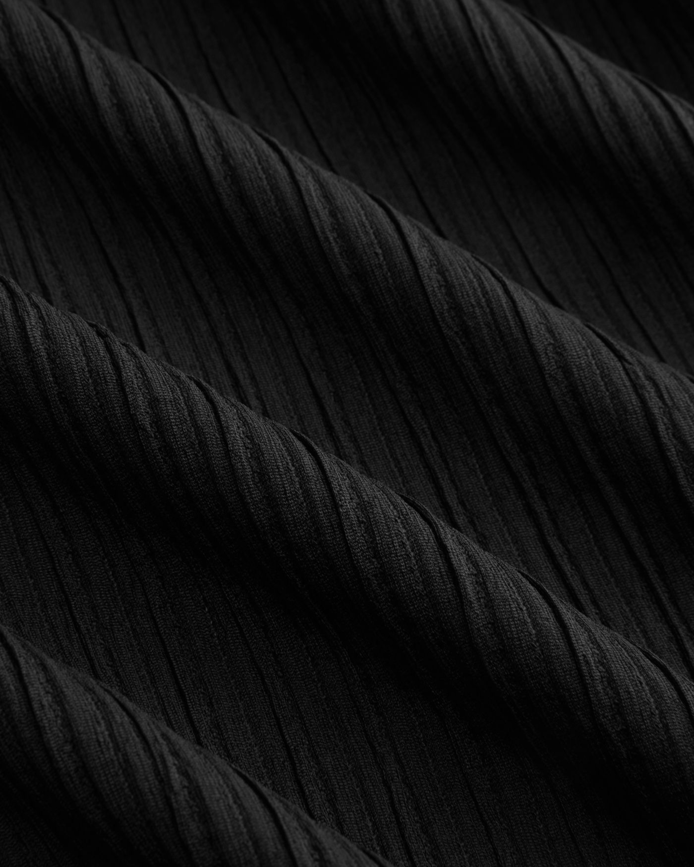 Square Neck Ribbed Ruched Midi Dress - Black