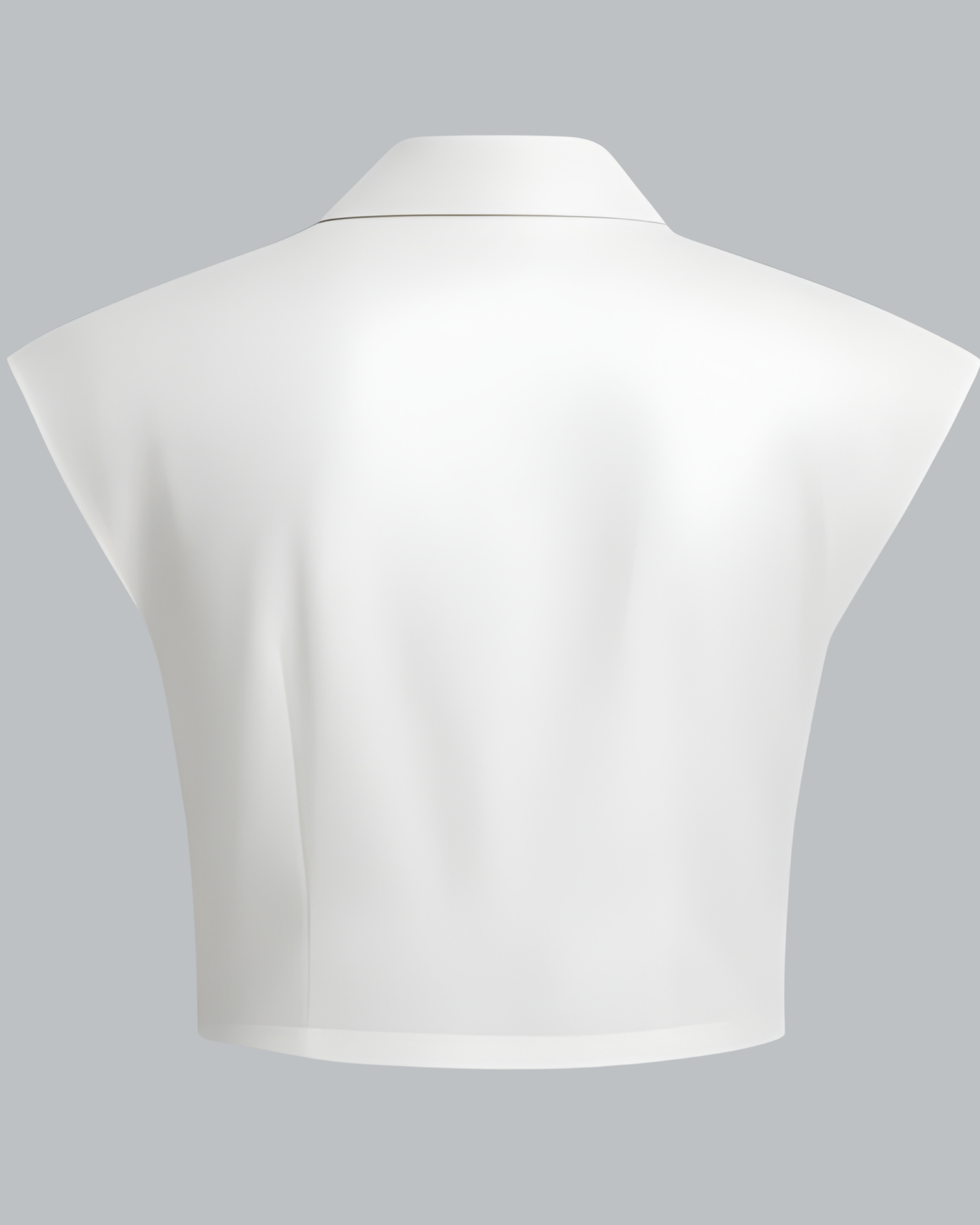 White Sleeveless Crop Shirt