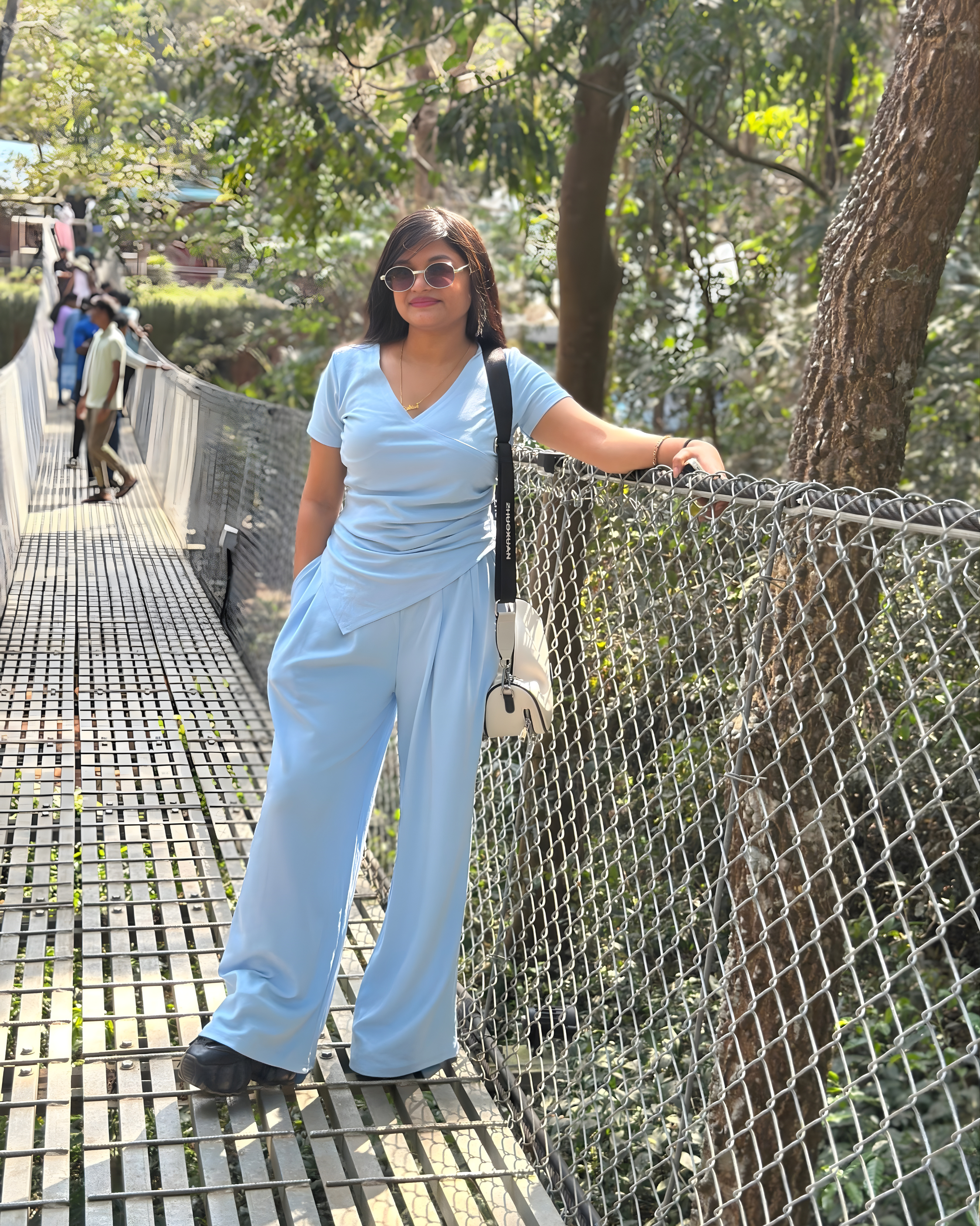 Stylish Wrap Co-ord Set - Baby Blue