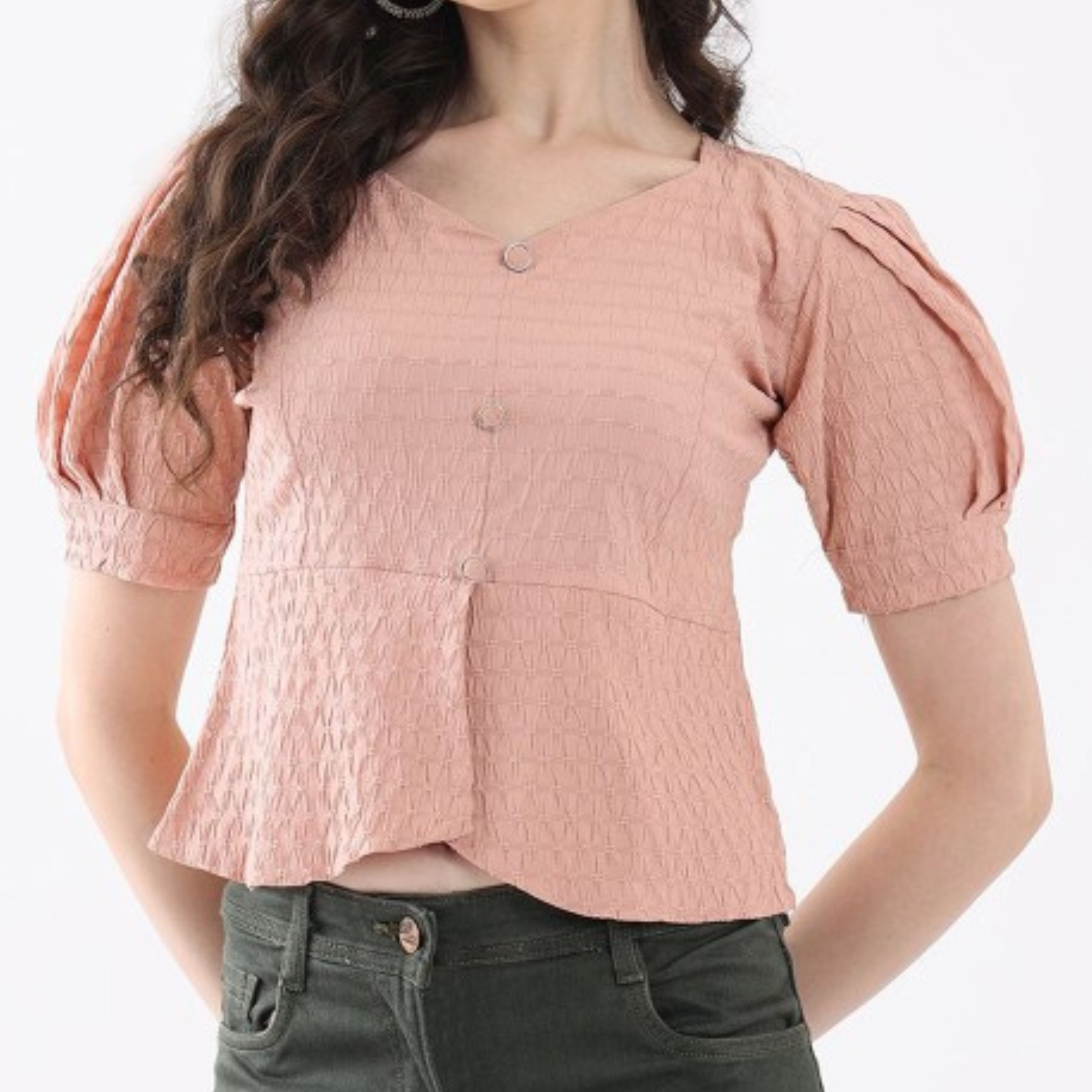 Trendy Puff Shoulder Top