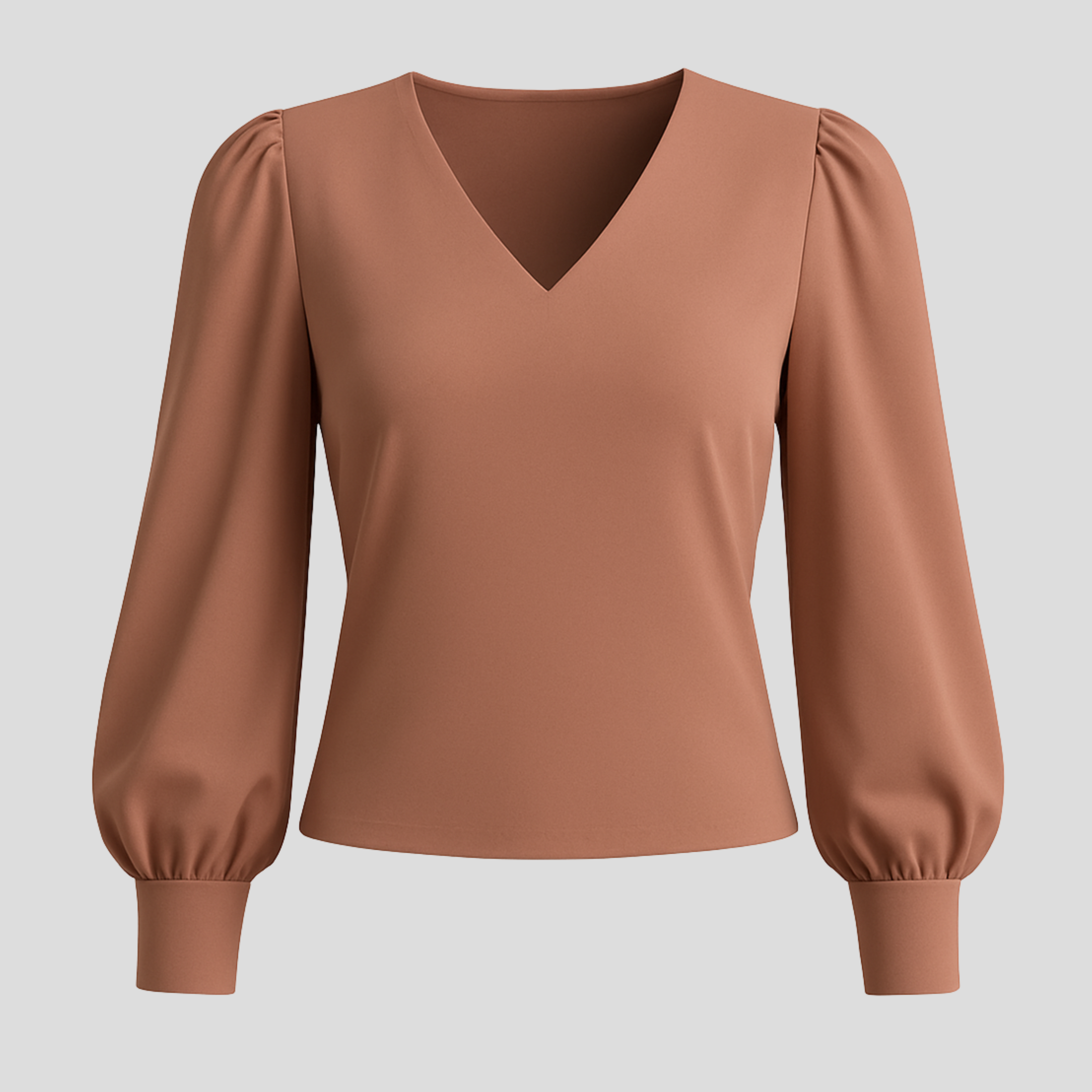 V-Neck Puff Sleeve Blouse