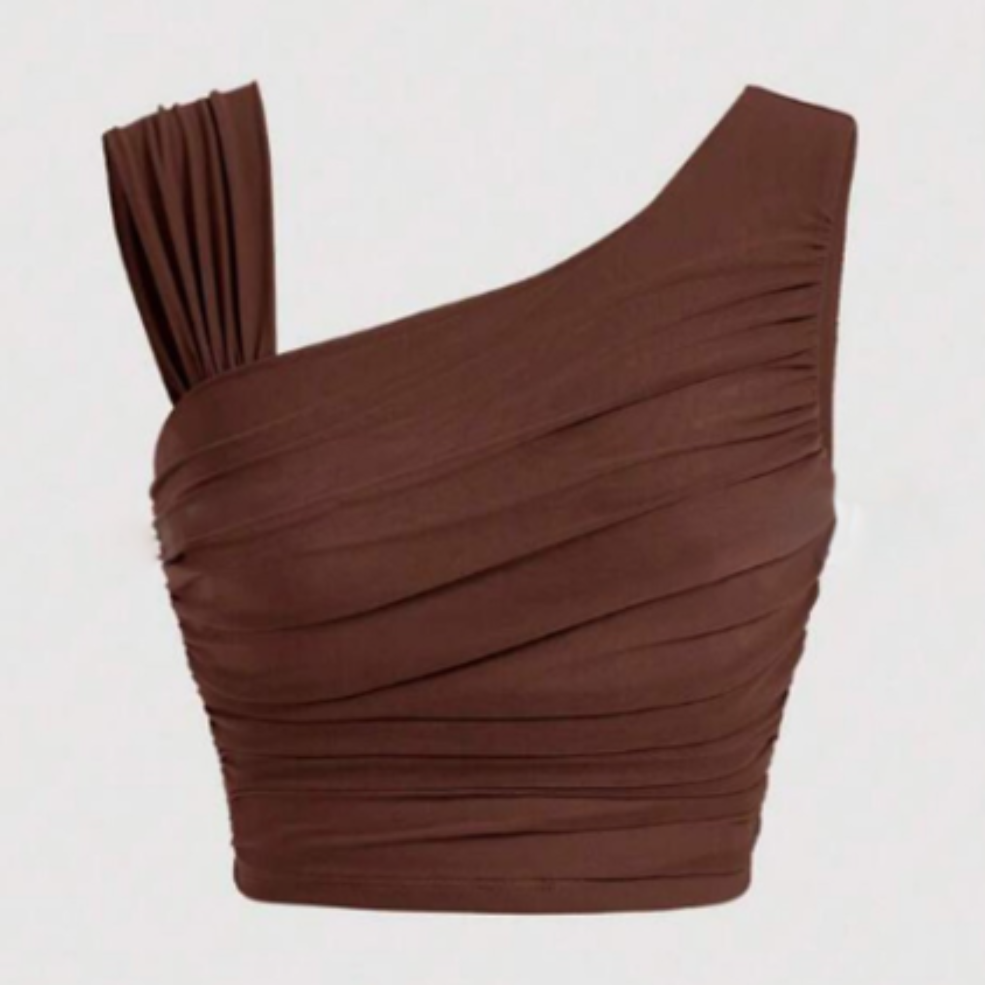 One-Shoulder Ruched Crop Top