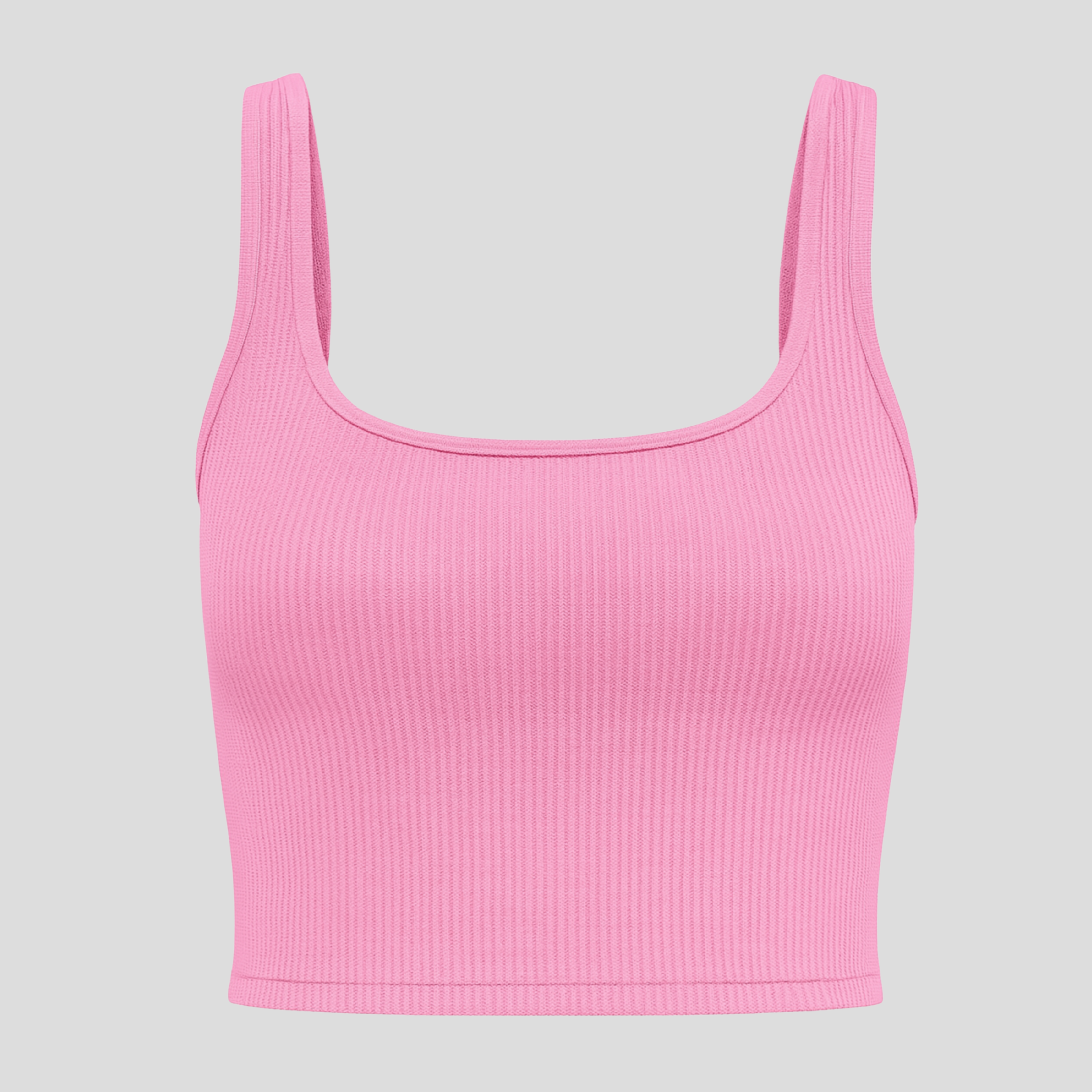 Soft Ribbed Pink Crop Top
