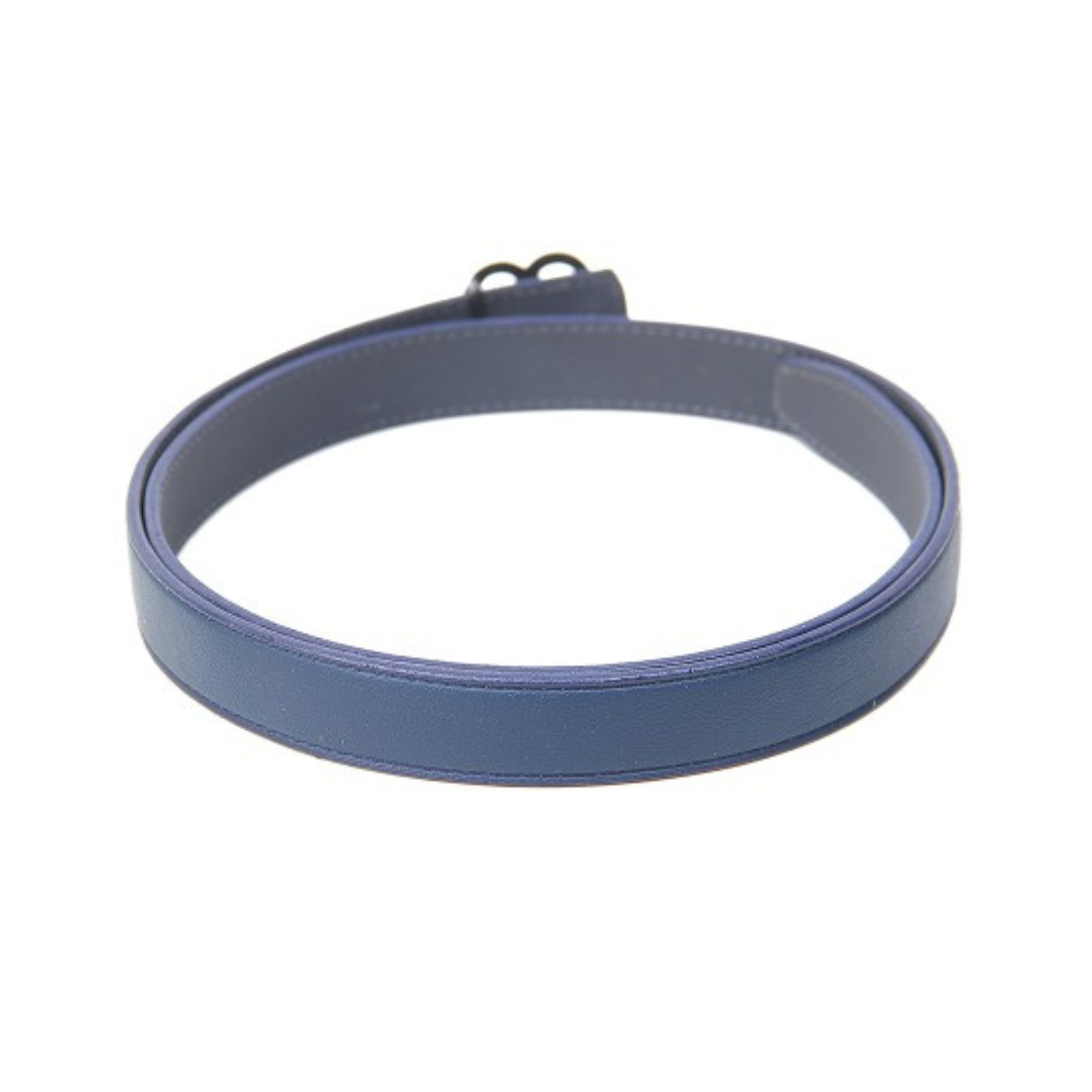 Blue Faux Leather Belt with Black Knot