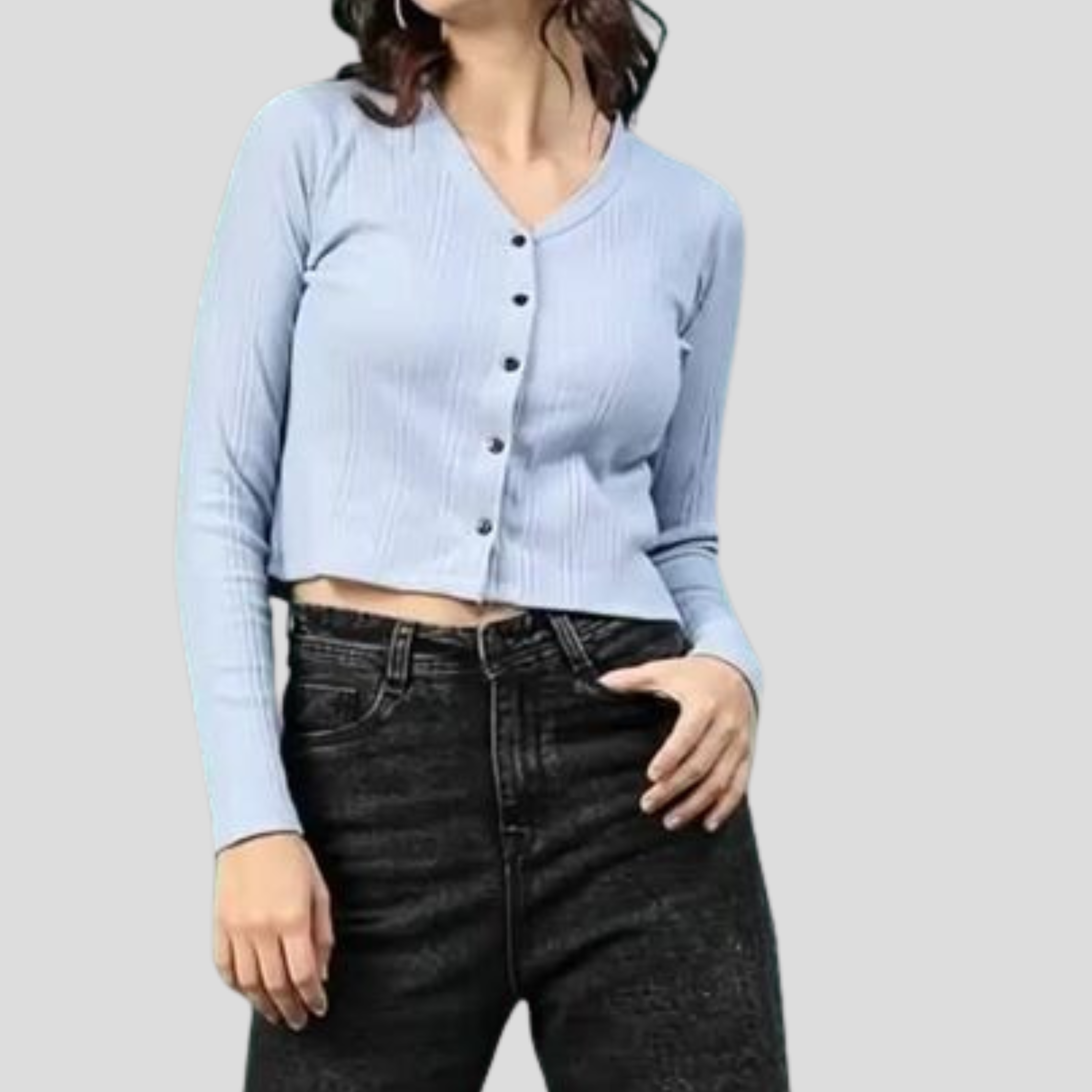 Button-Up Crop Cardigan