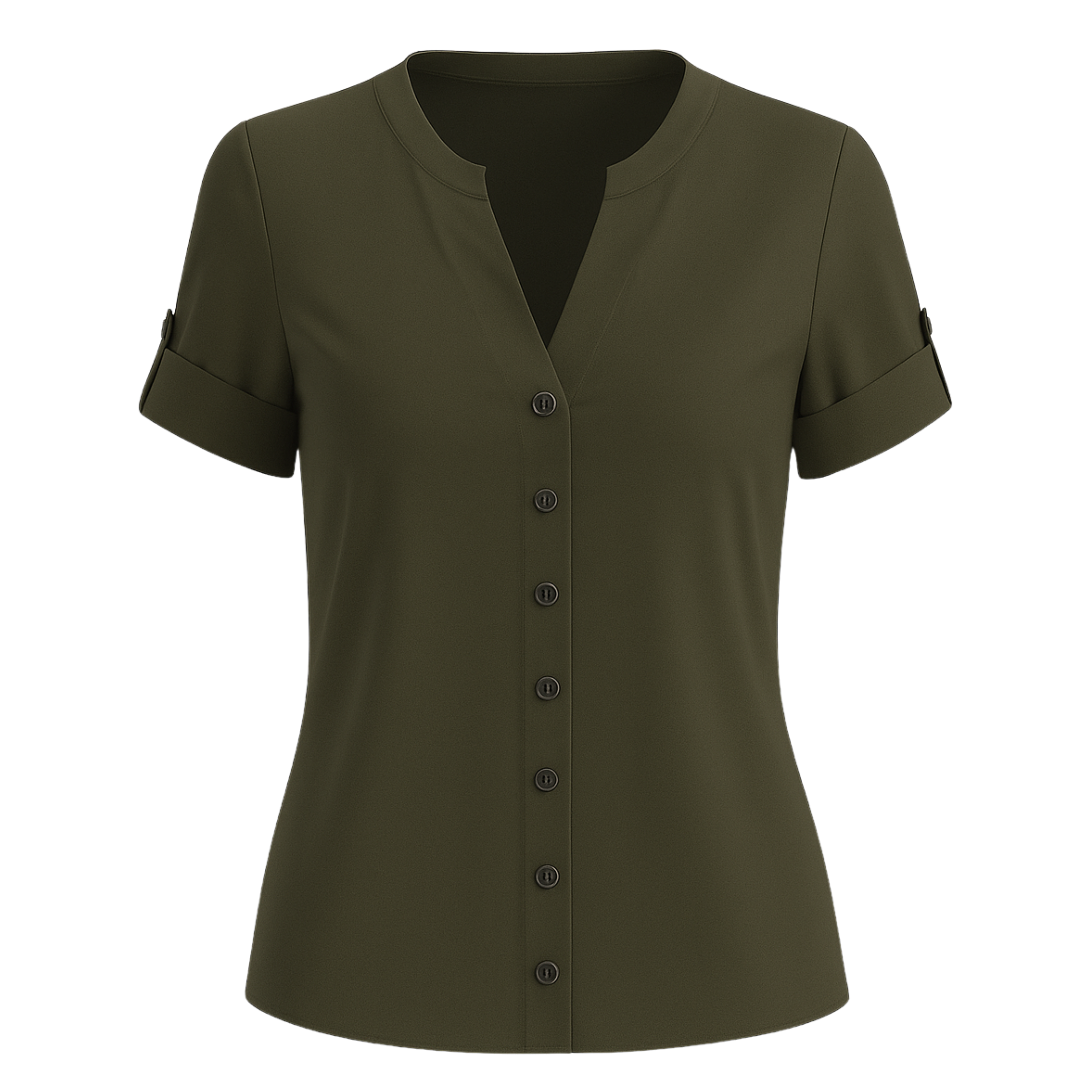 Olive Green V-Neck Shirt
