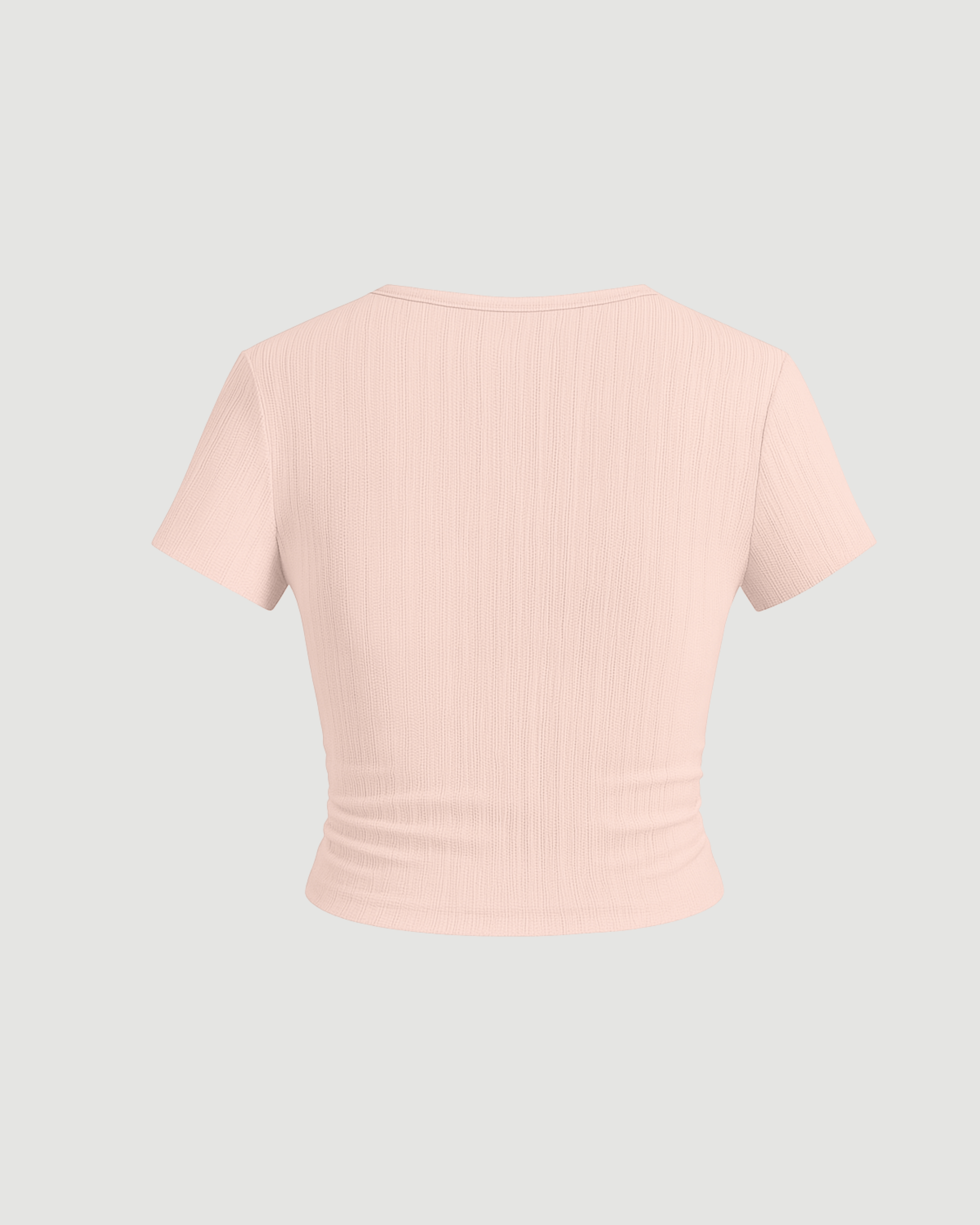 V-Neck Crop Top – Blush Pink