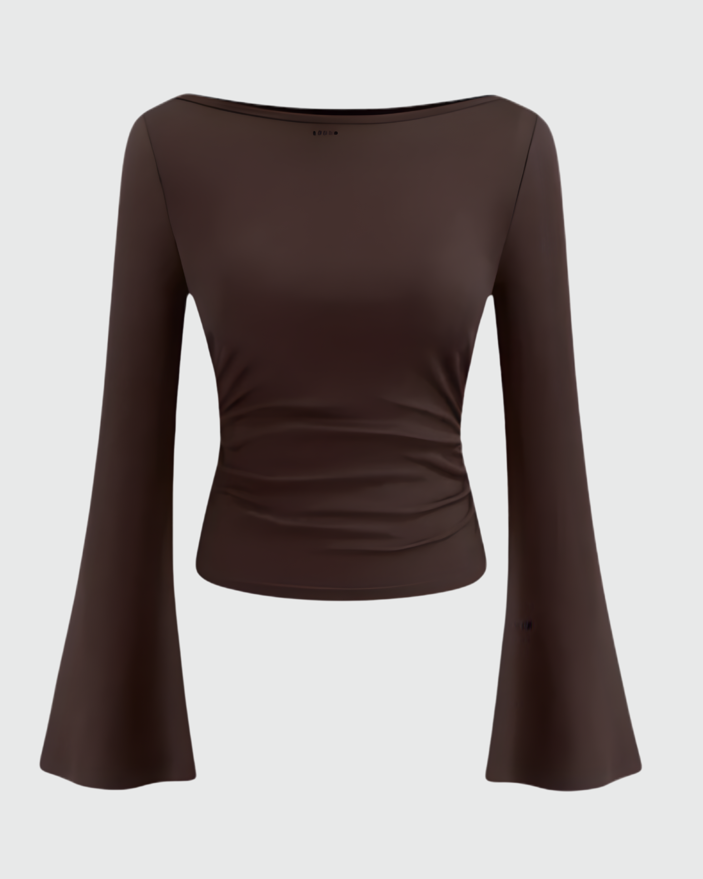 Chocolate Ruched Long Sleeve Top