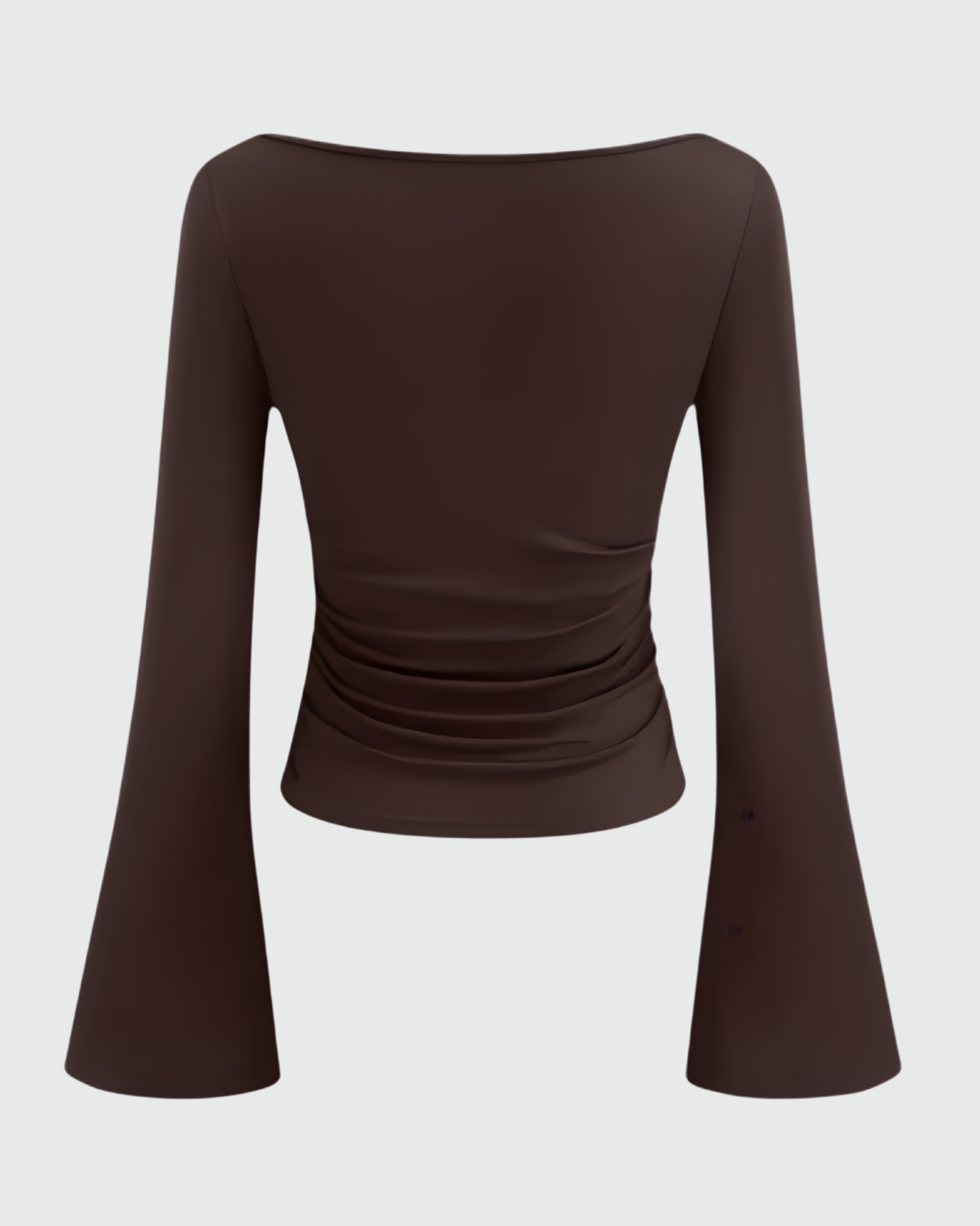 Chocolate Ruched Long Sleeve Top