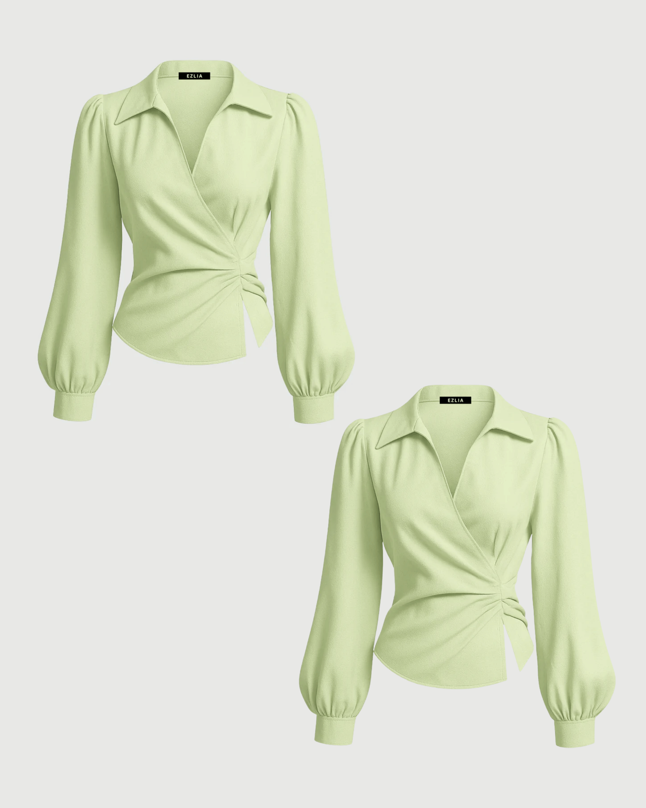 Combo : V Neck Light Green Top 2-Pack