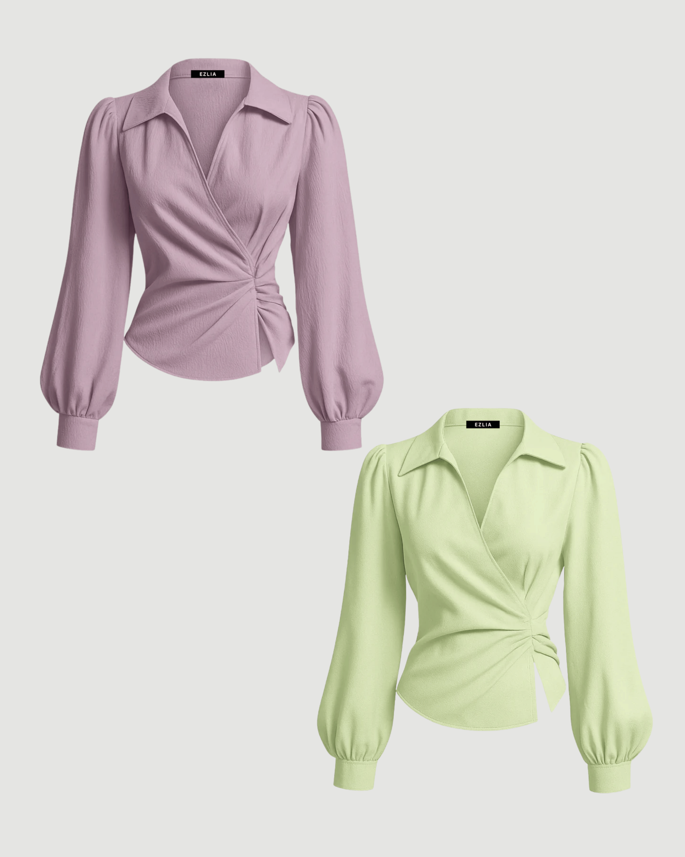 COMBO: V-Neck Bubble Wrap Pink & Green Top