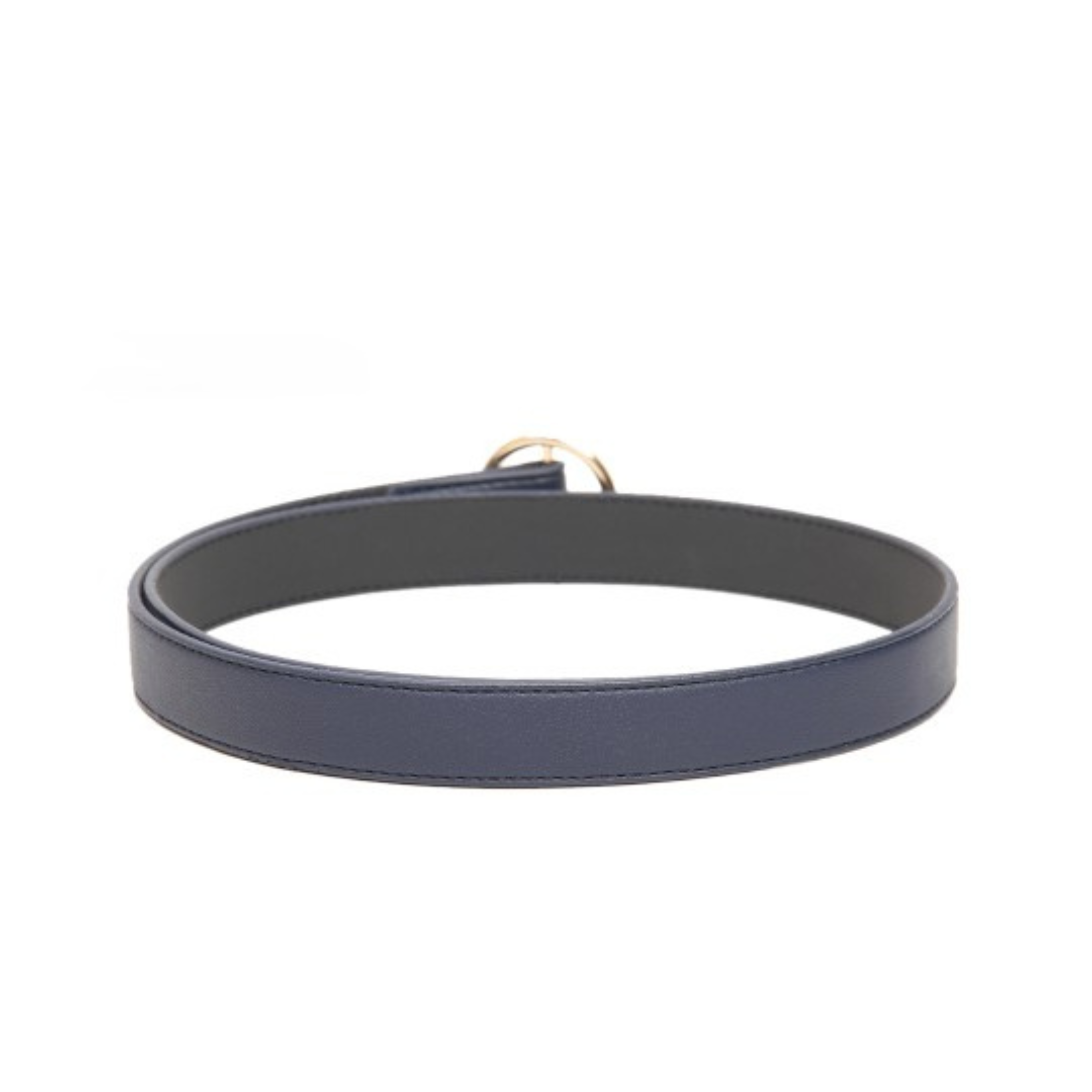 Navy Blue Belt with Gold Round Buckle