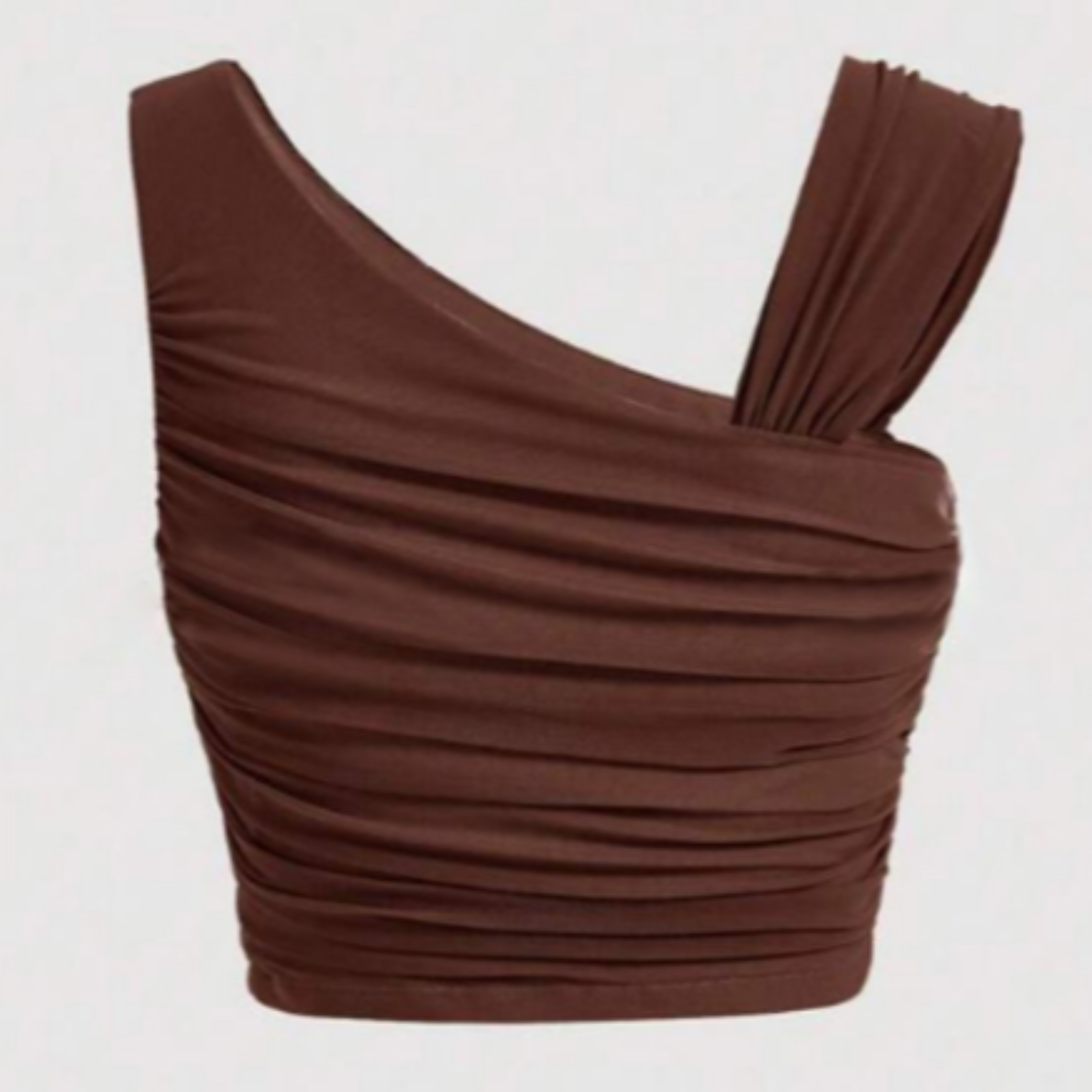 One-Shoulder Ruched Crop Top