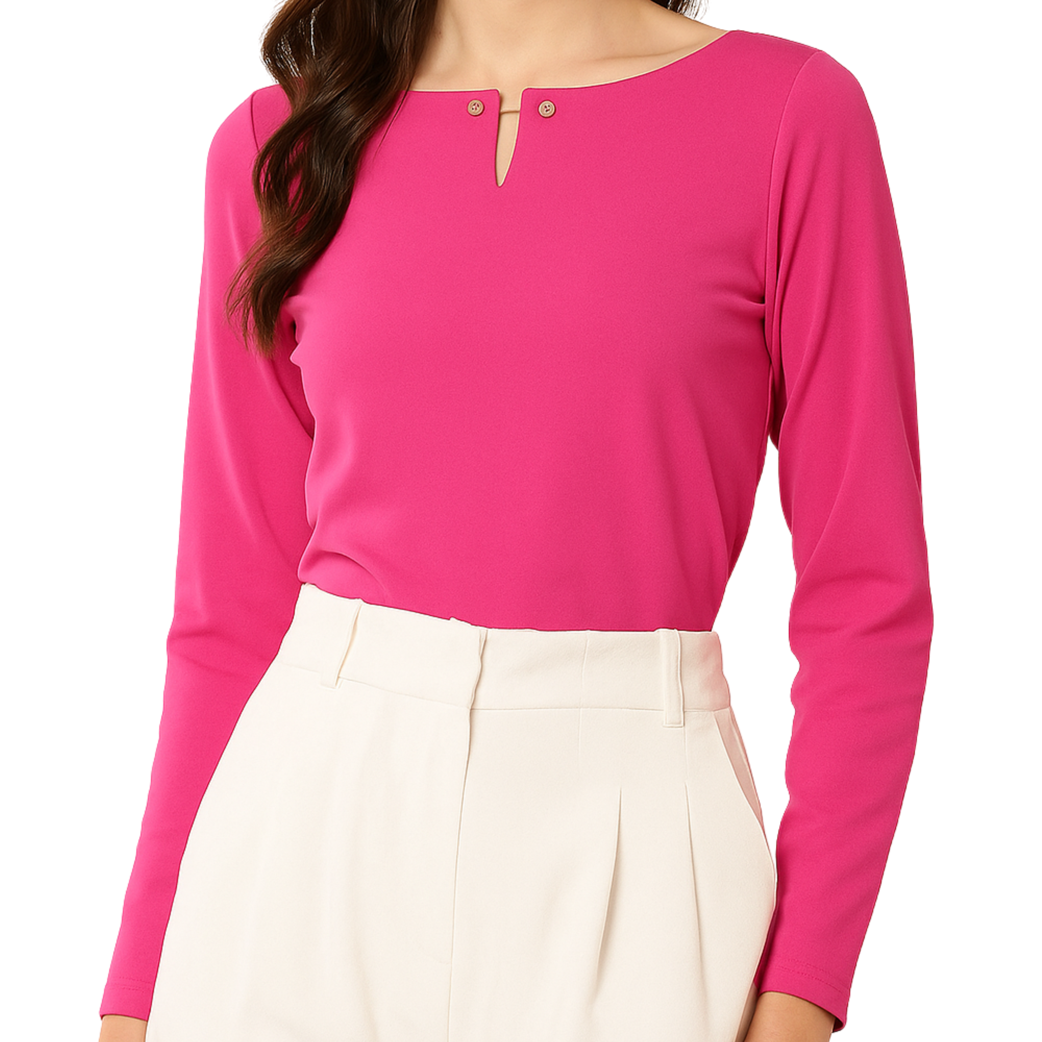 Hot Pink Long Sleeve Top