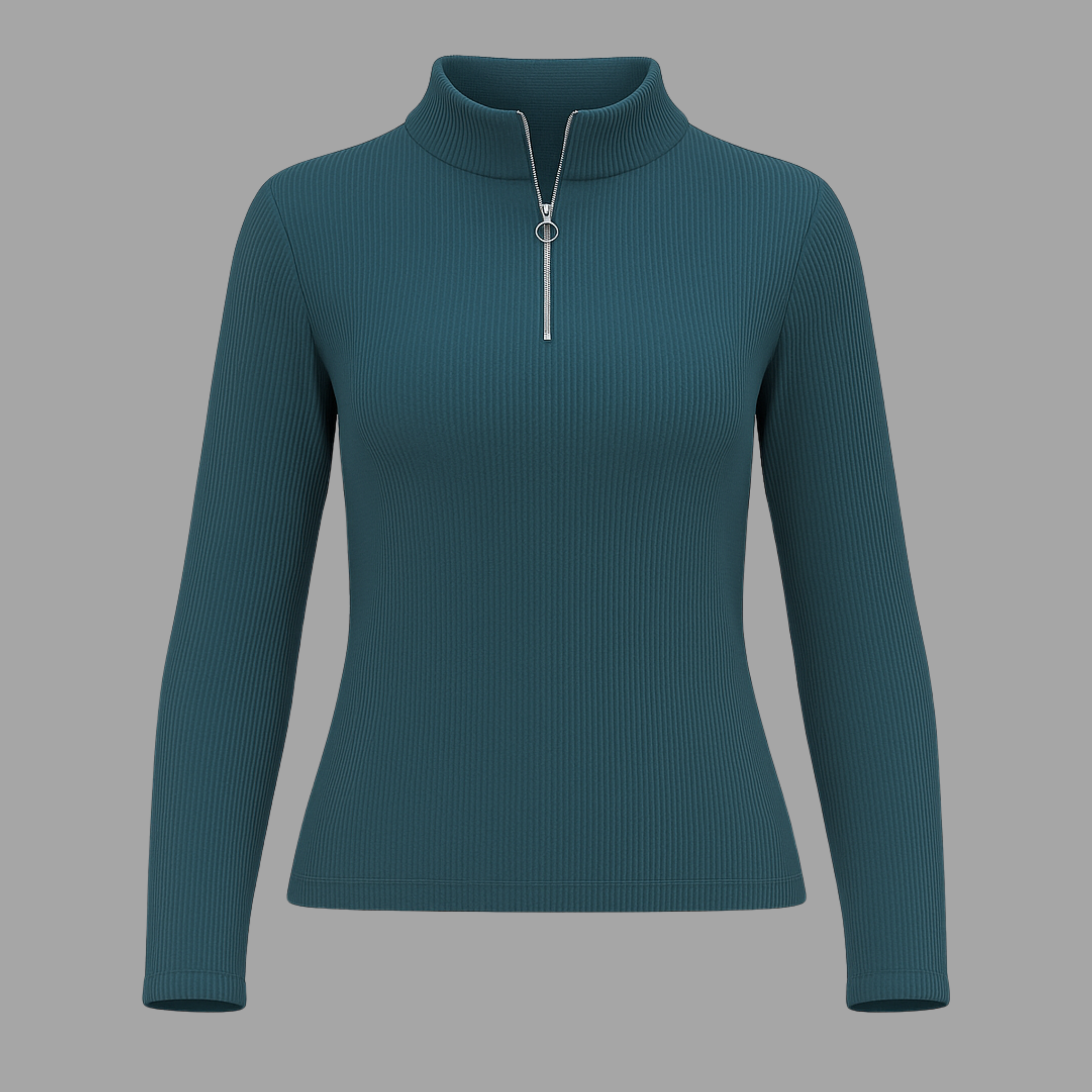 Half-Zip Mock Neck Top