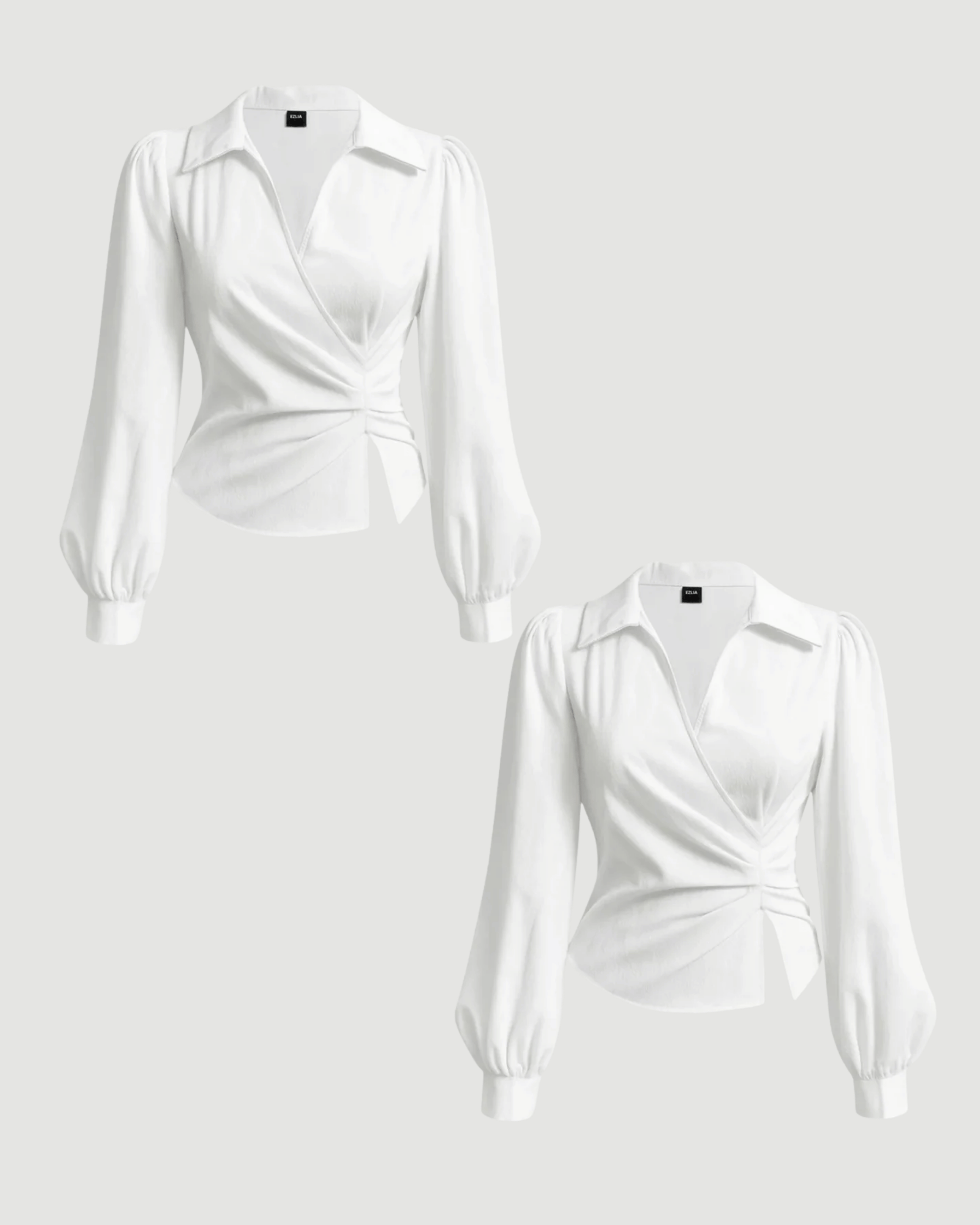 Combo : V Neck White Top 2-Pack
