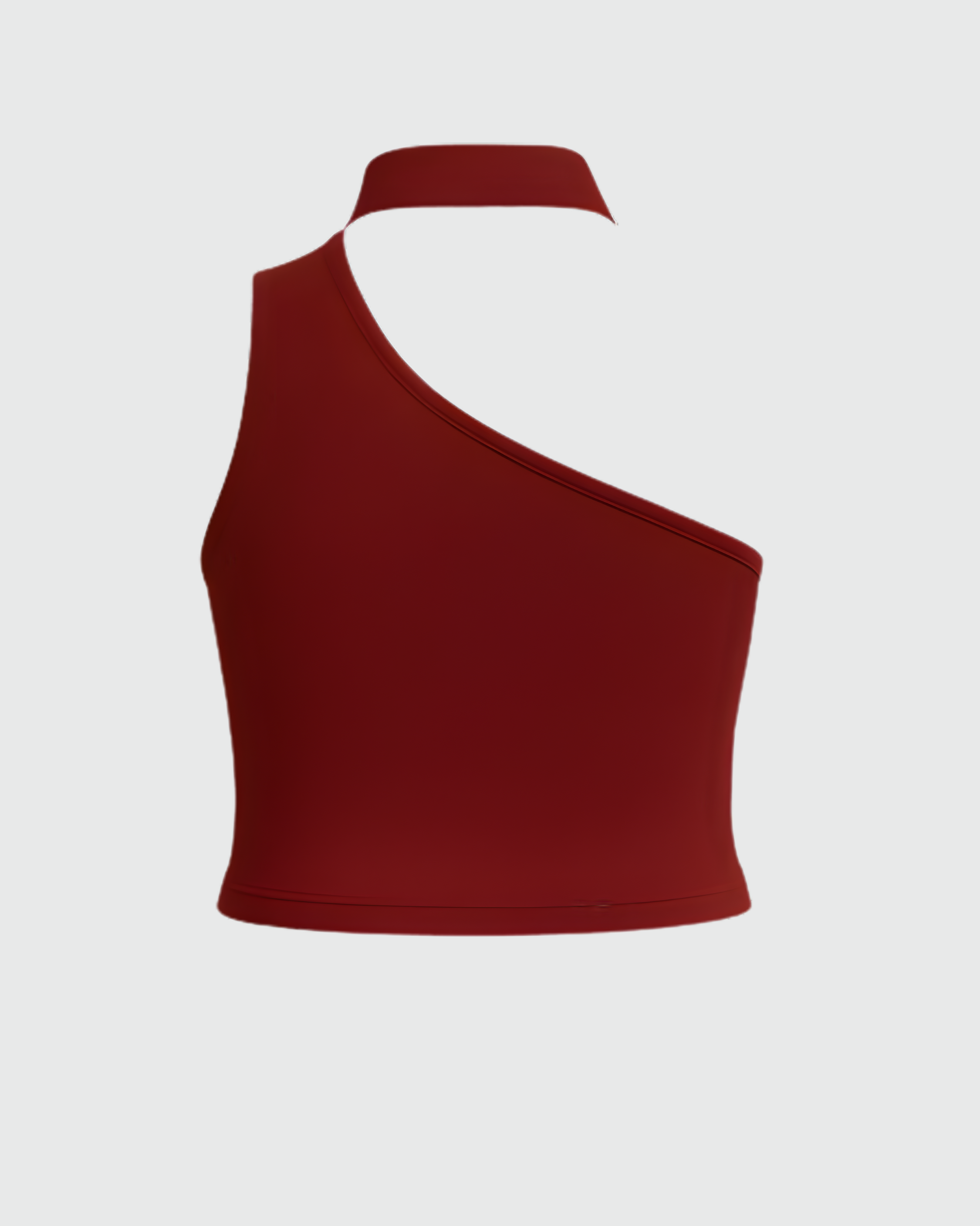 Wine Red One-Shoulder Crop Top