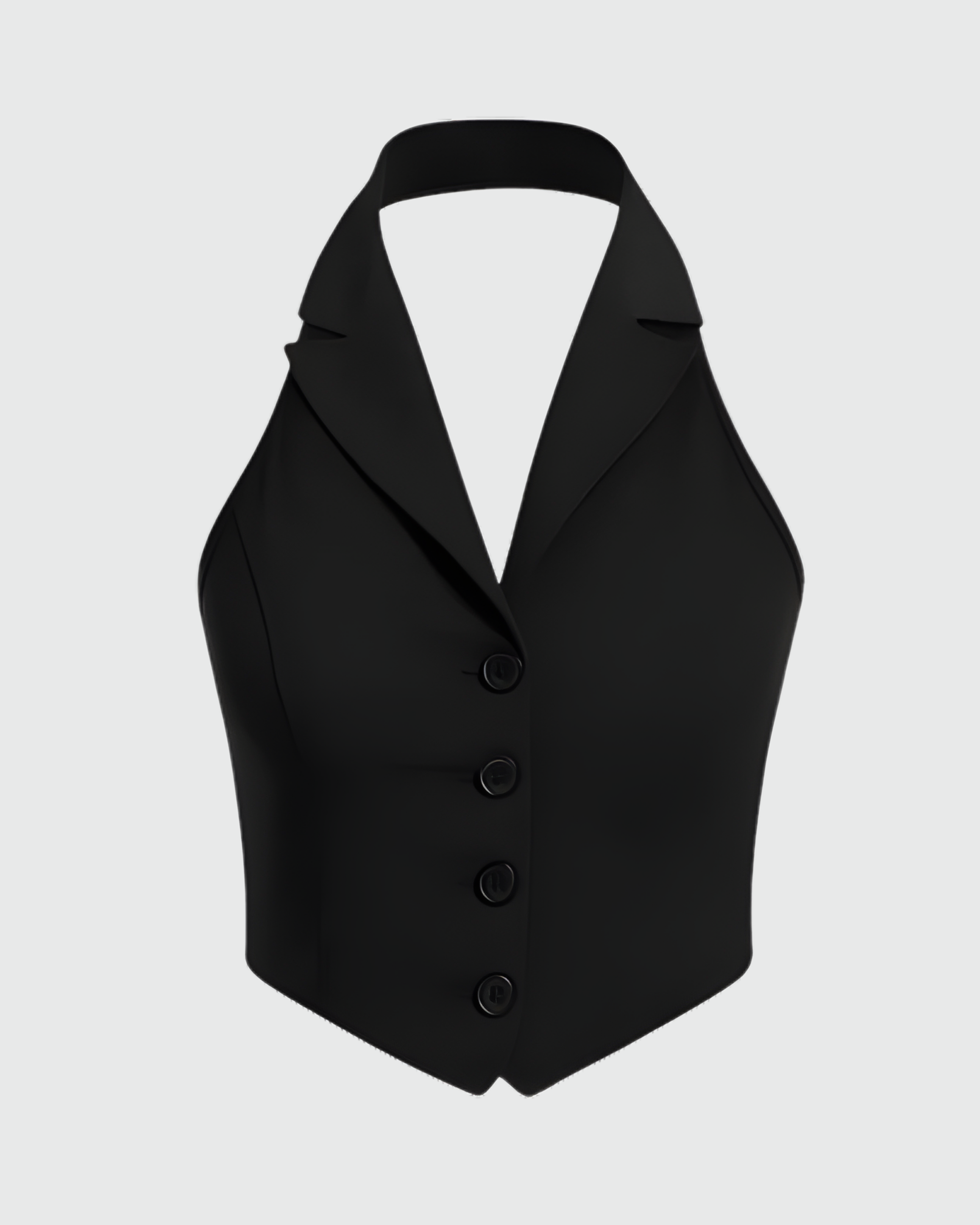 Black Halter Neck Waistcoat