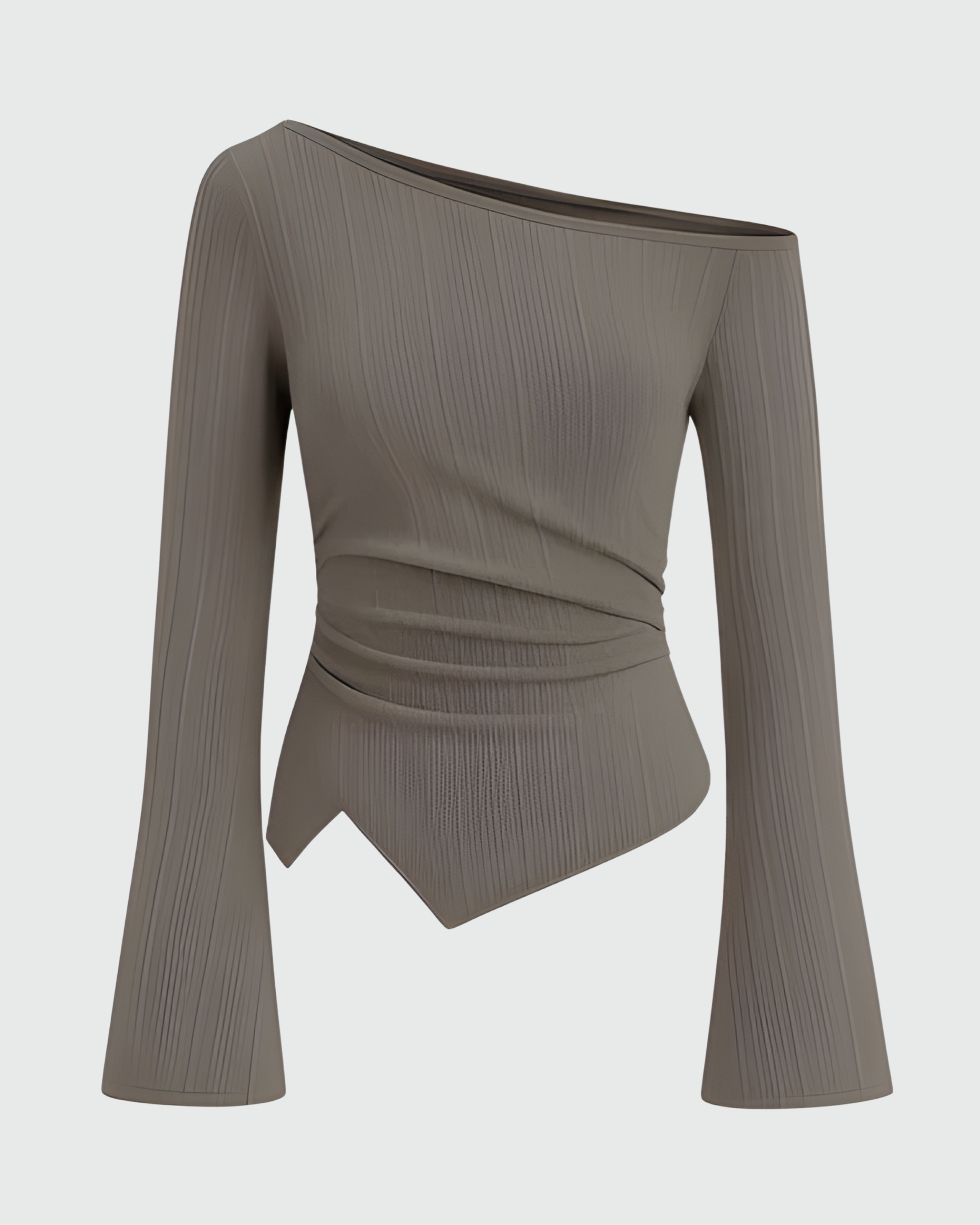 One Shoulder Top – Dark Grey