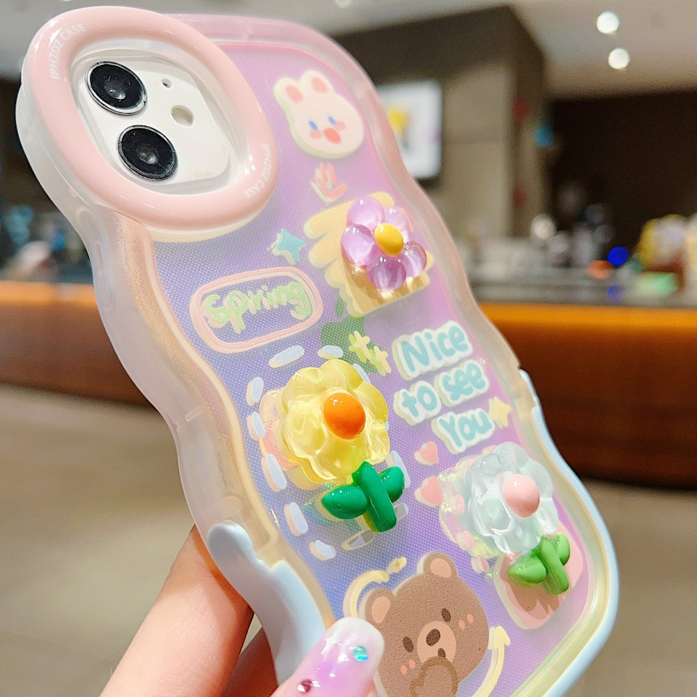 3D Fancy Bear Toy PC (Hard) | TPU (Soft) Printed iPhone 13 Plus Cover with Stand