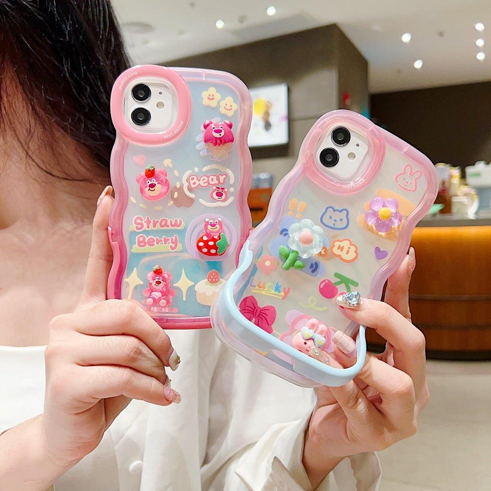 3D Fancy Bear Toy PC (Hard) | TPU (Soft) Printed iPhone 14 Plus Covers with Stand
