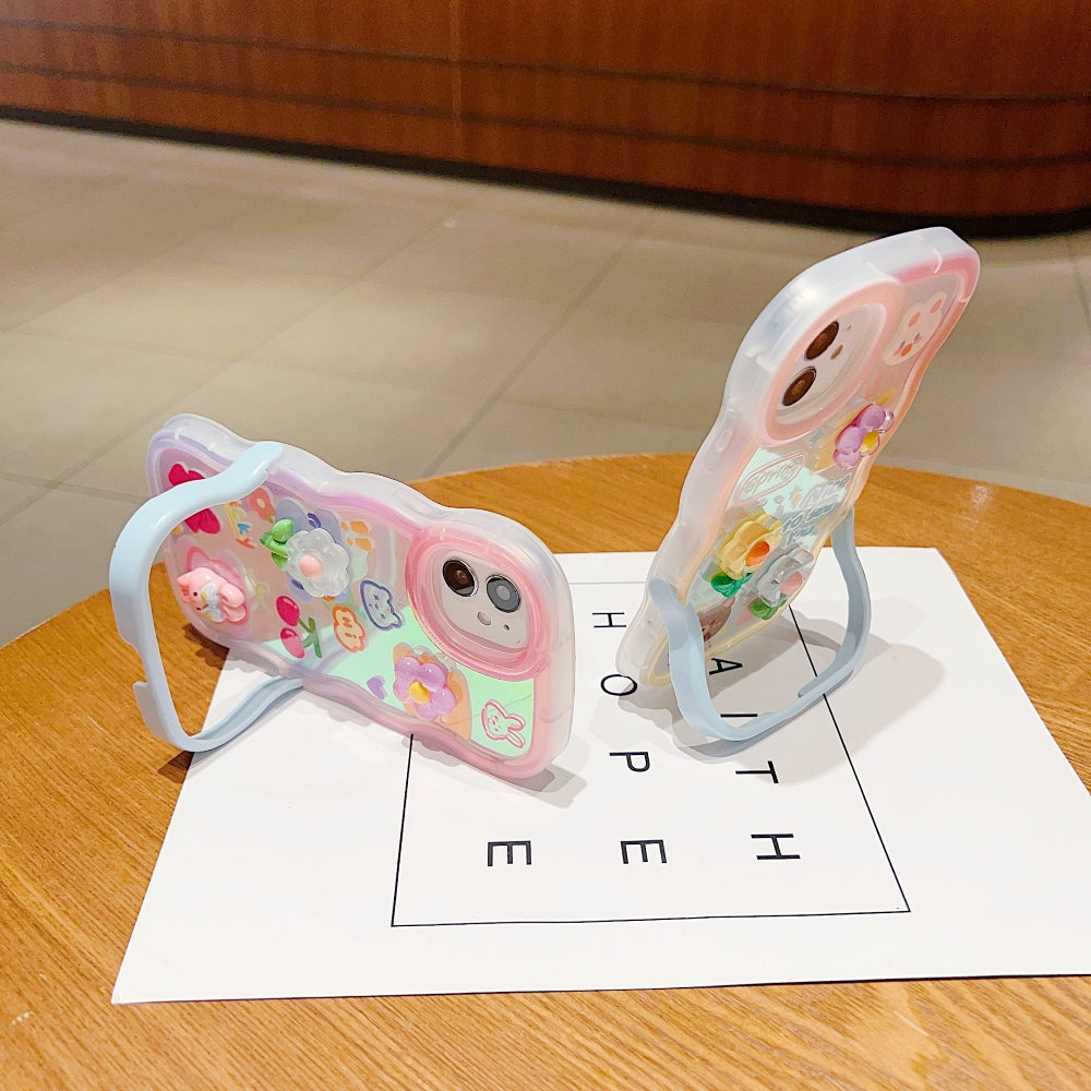 3D Fancy Bear Toy PC (Hard) | TPU (Soft) Printed iPhone 14 Pro Max Covers with Stand