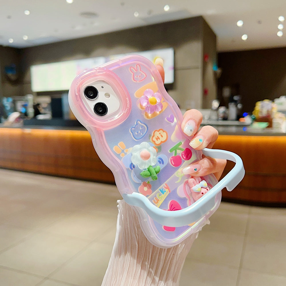 3D Fancy Bear Toy PC (Hard) | TPU (Soft) Printed iPhone 15 Pro Max Cover with Stand
