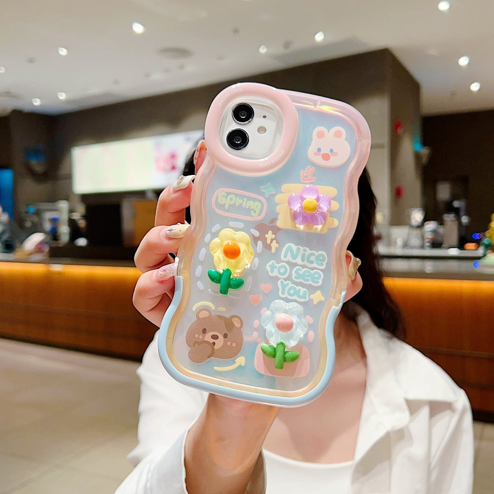 3D Fancy Bear Toy PC (Hard) | TPU (Soft) Printed iPhone 16 Pro Max Cover with Stand