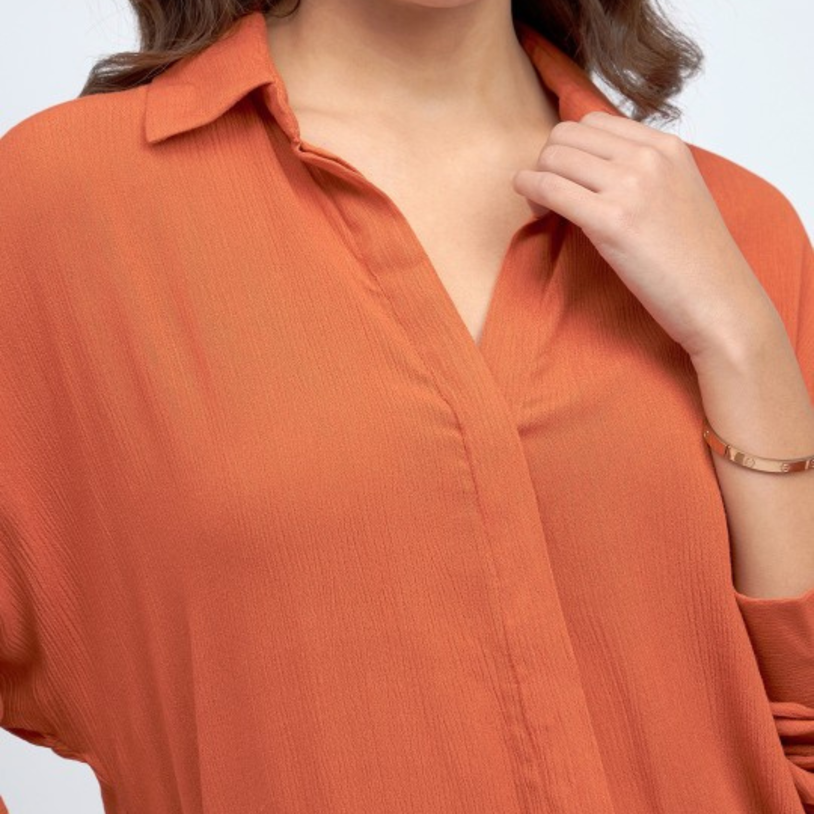 Chic Collar Shirt Top