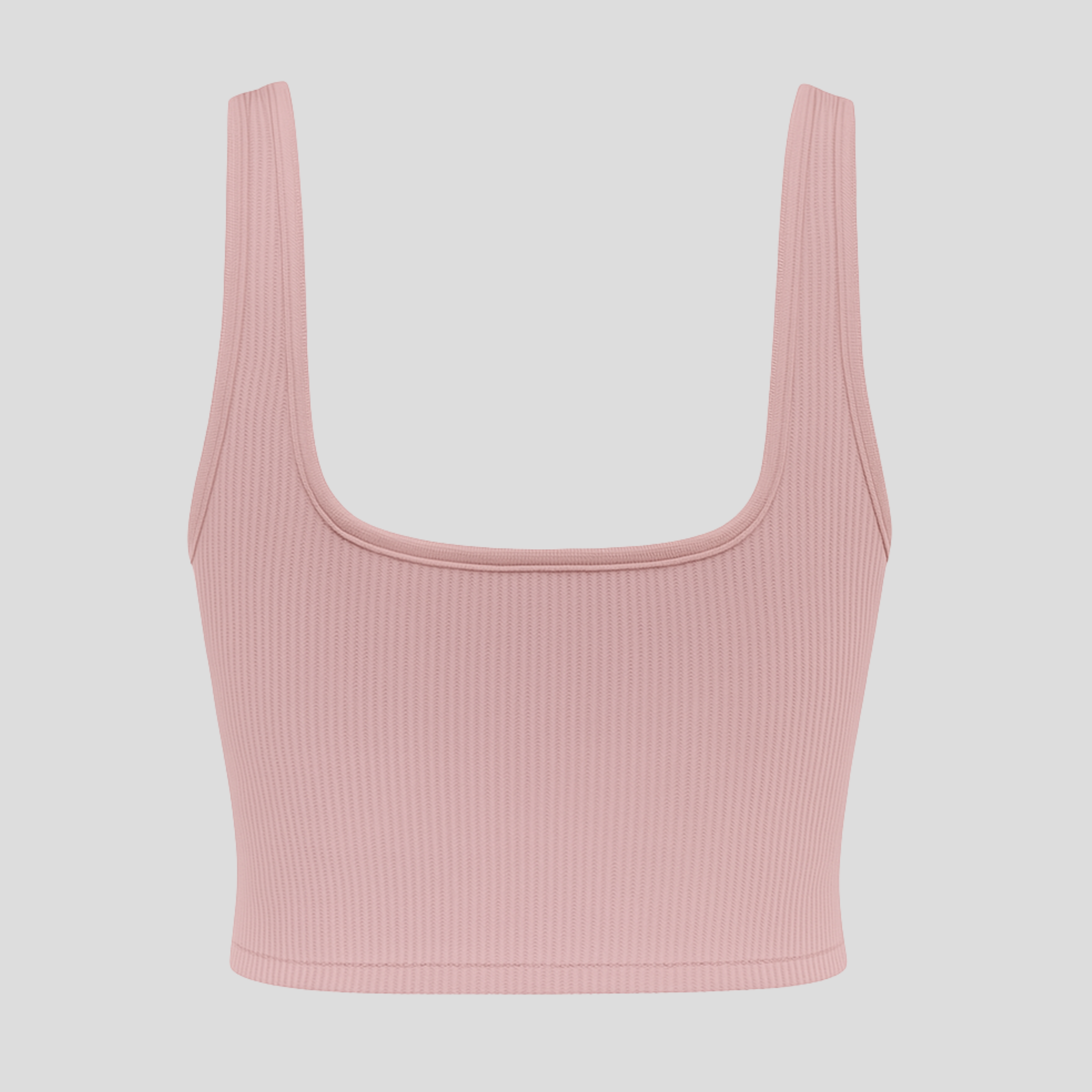 Dusty Rose Ribbed Crop Tank