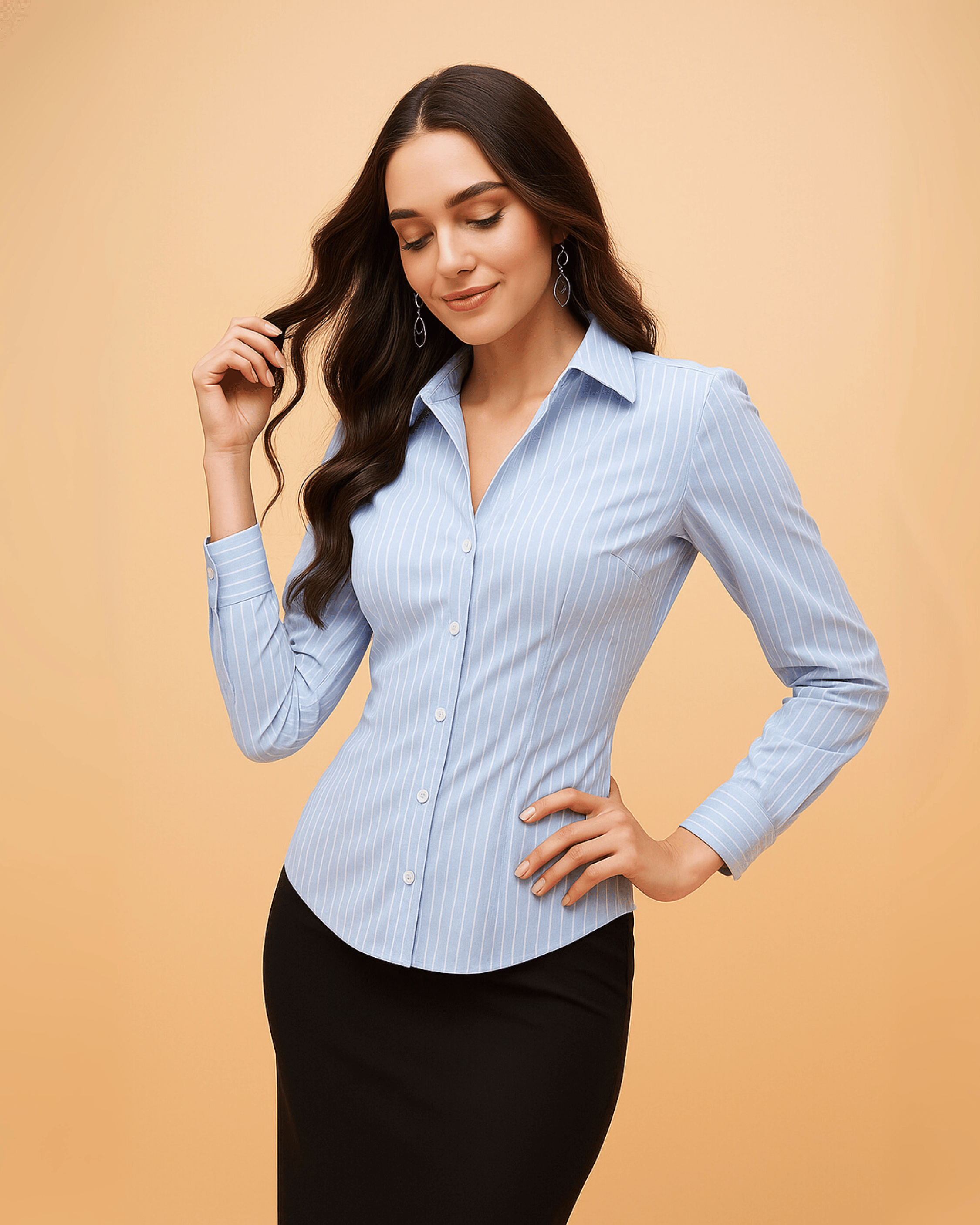 Sky Blue Striped Shirt