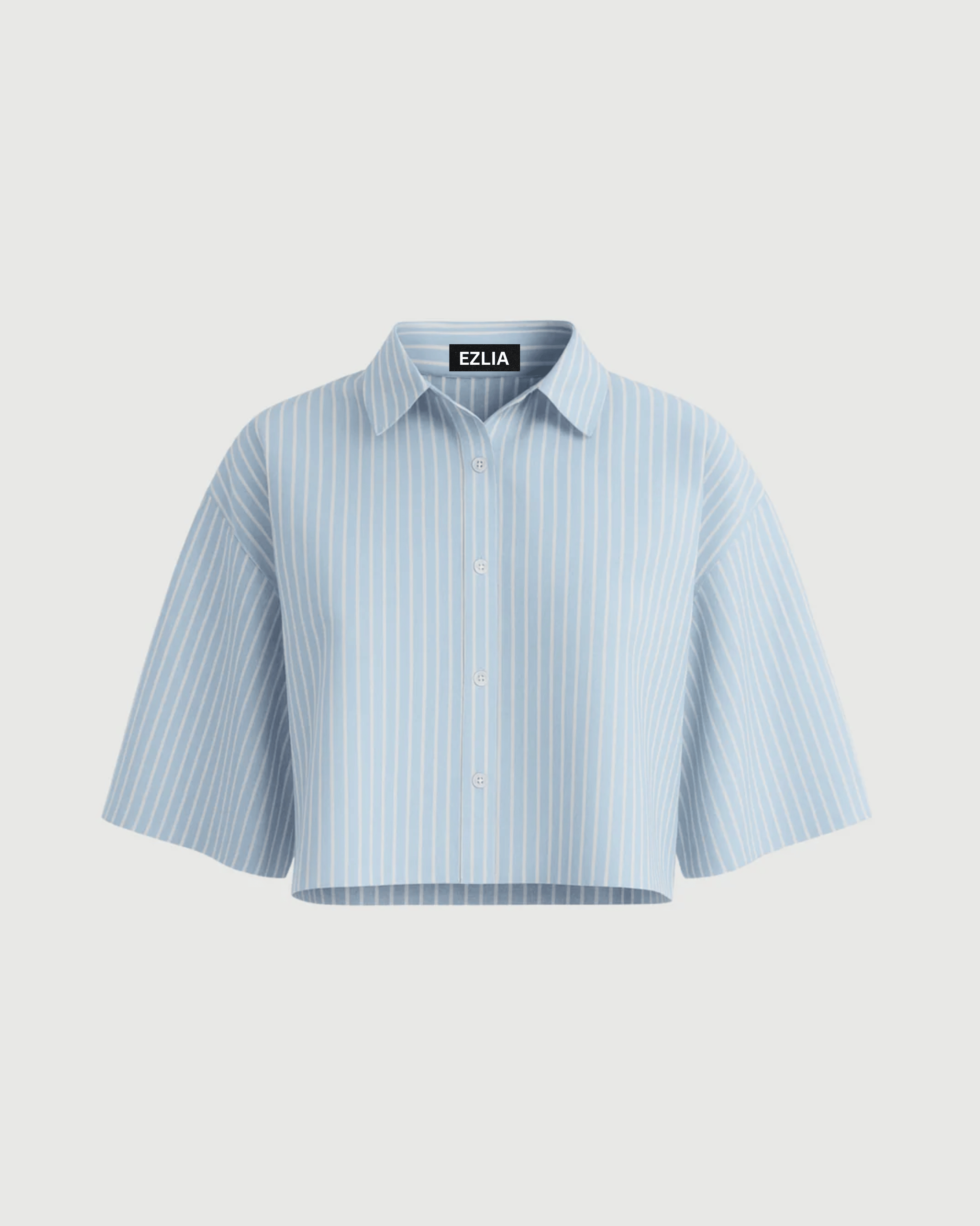 Stripe Button-Down Crop Shirt