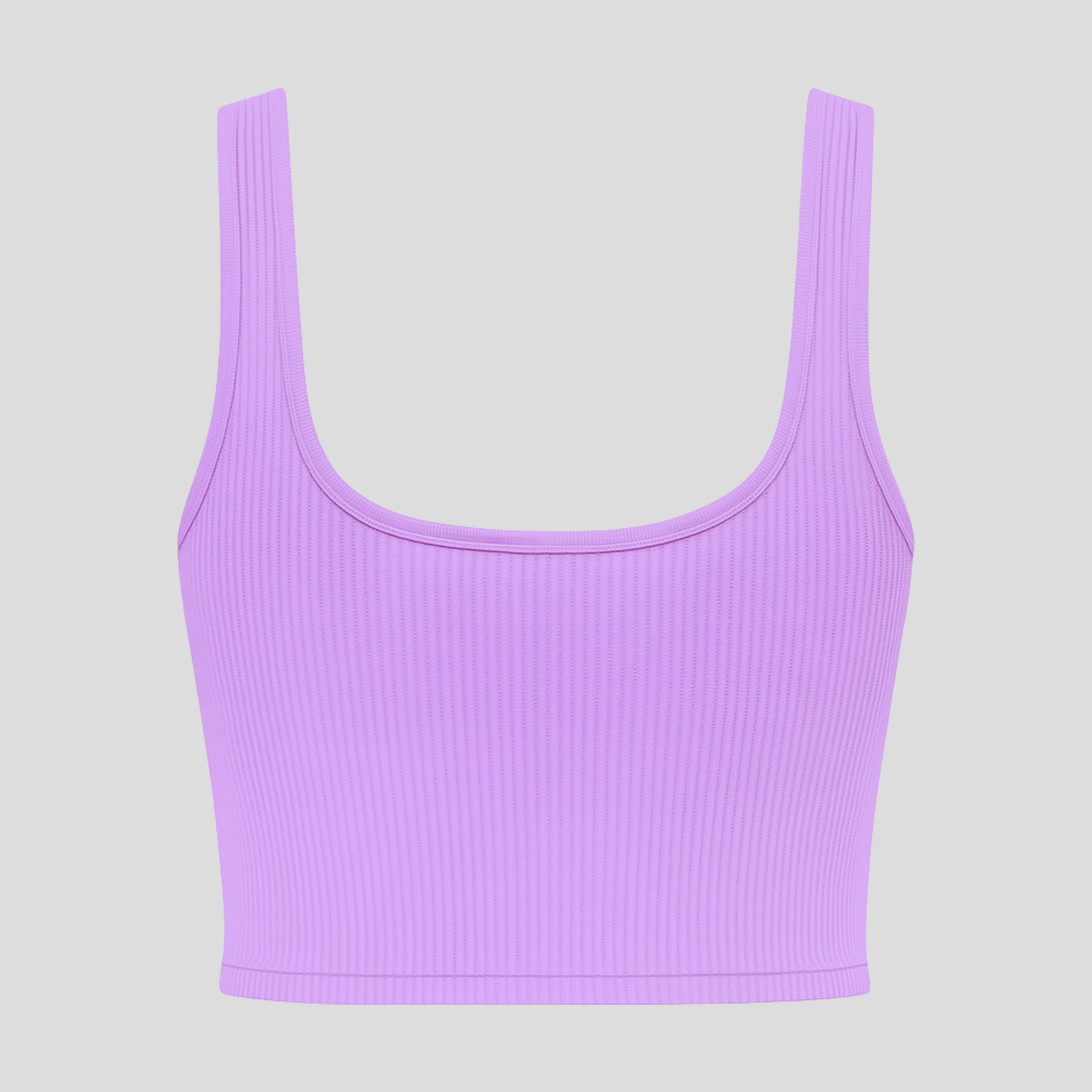 Lilac Ribbed Knit Crop Top