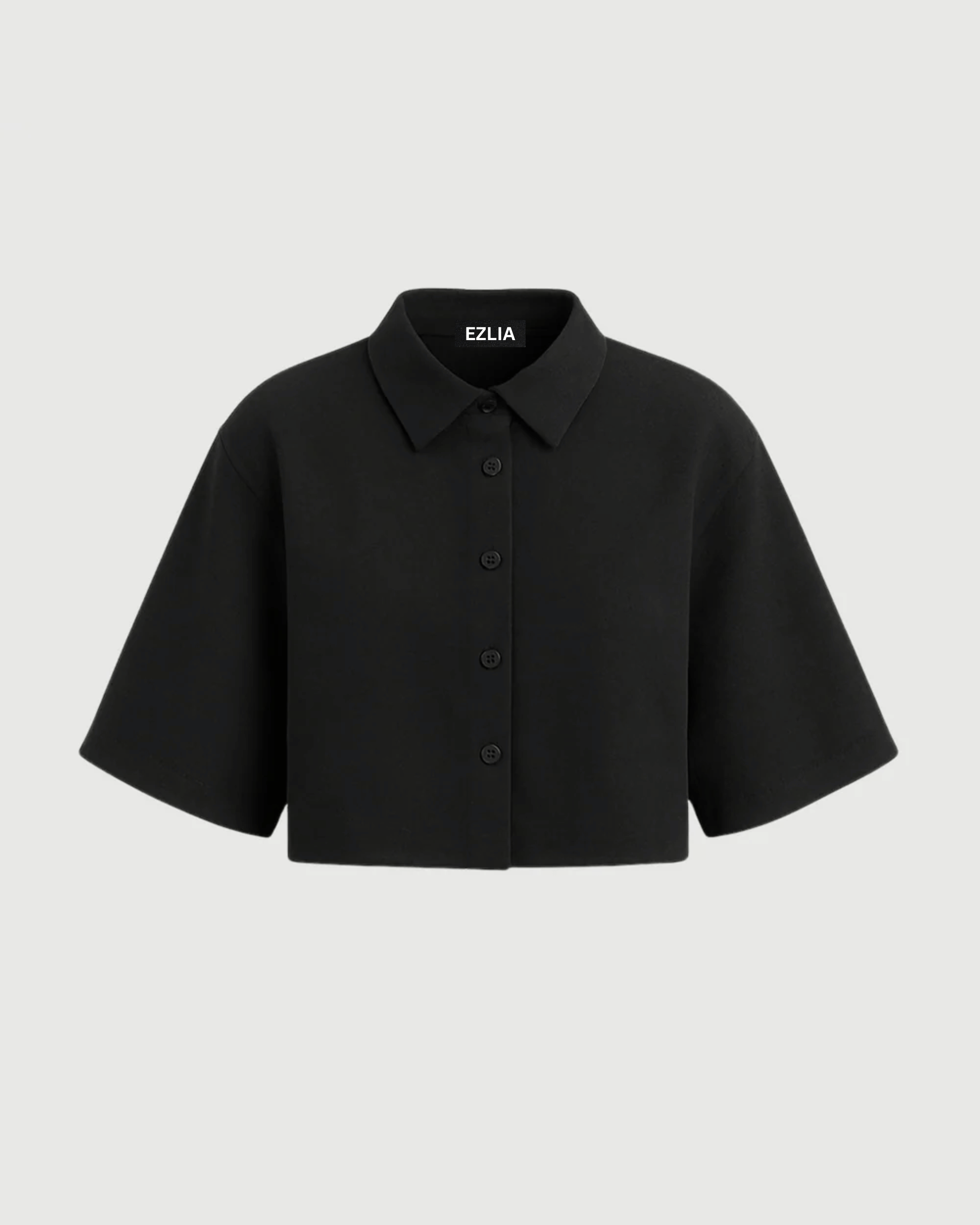 Classic Black Cropped Shirt