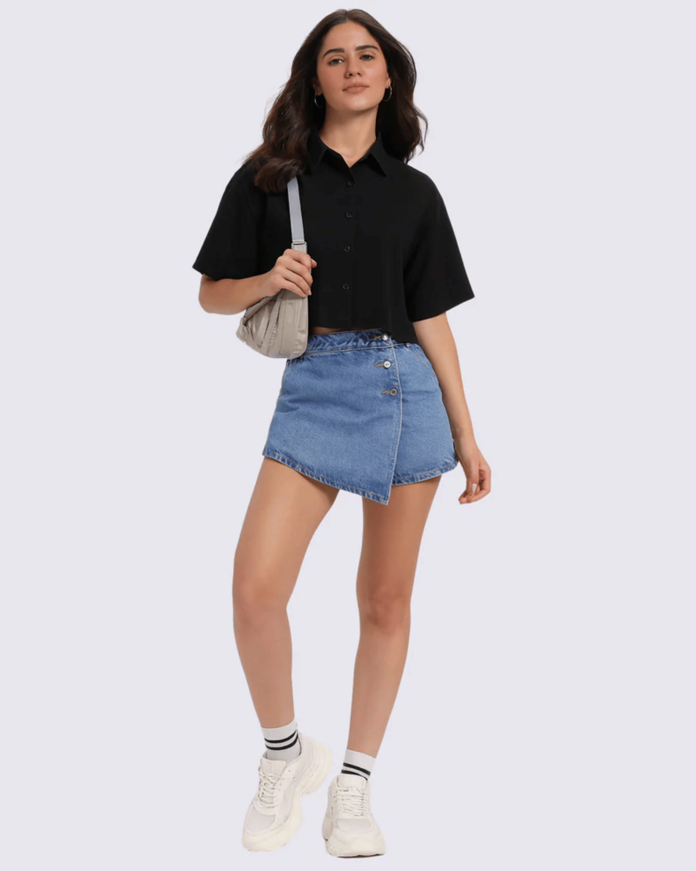 Classic Black Cropped Shirt