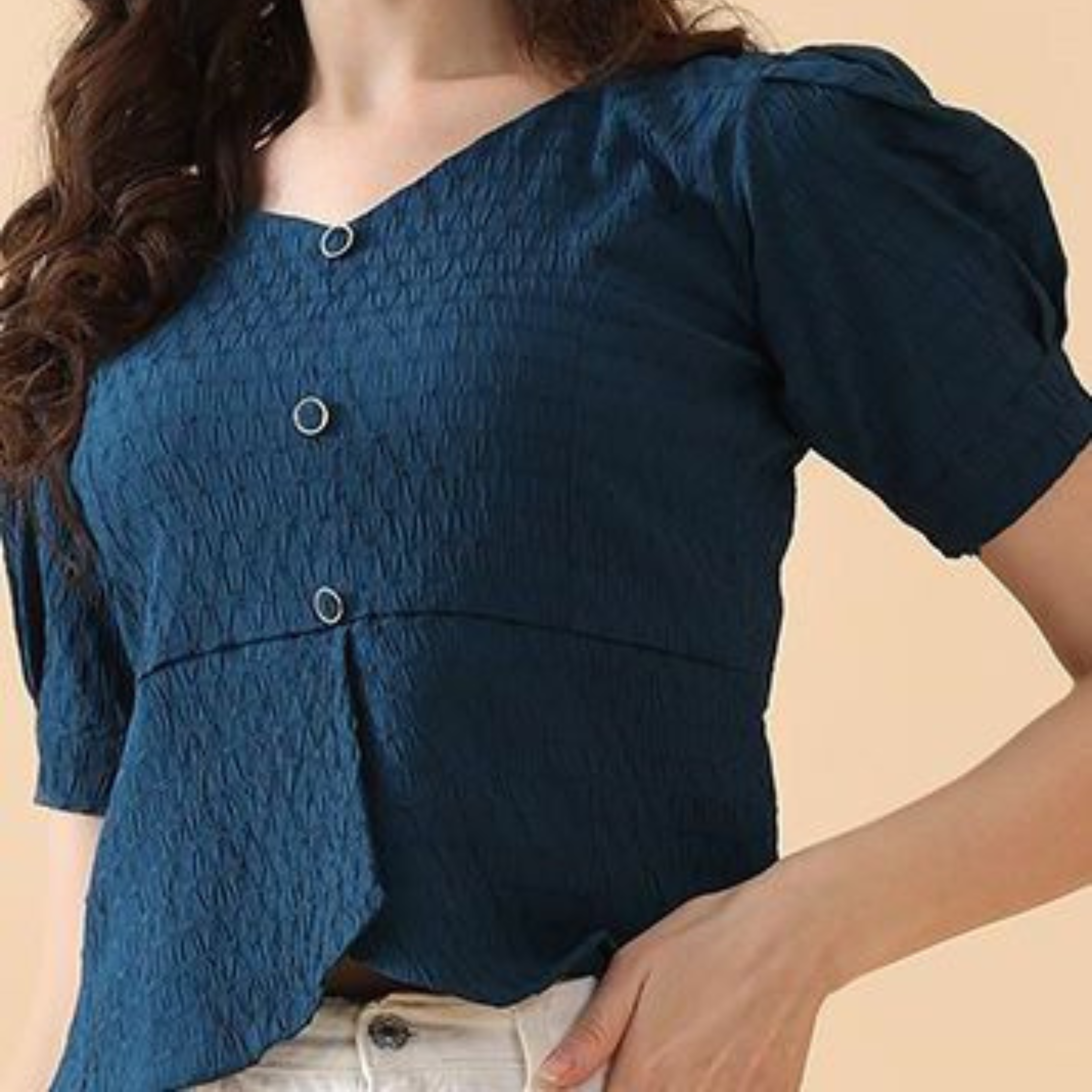 Textured Peplum Top