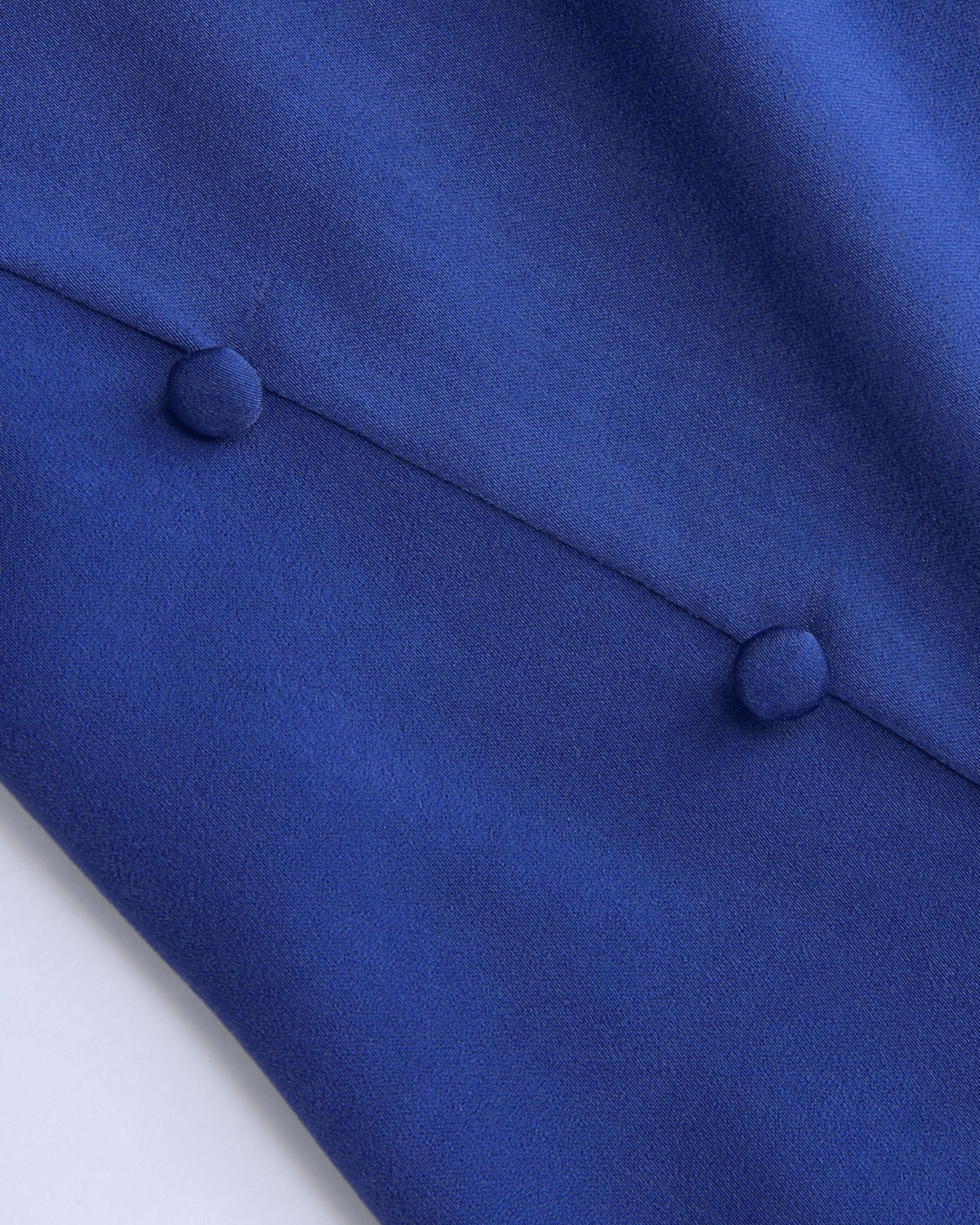 Navy Blue Solid Draped Cowl Neck Midi Dress with Slit Detail