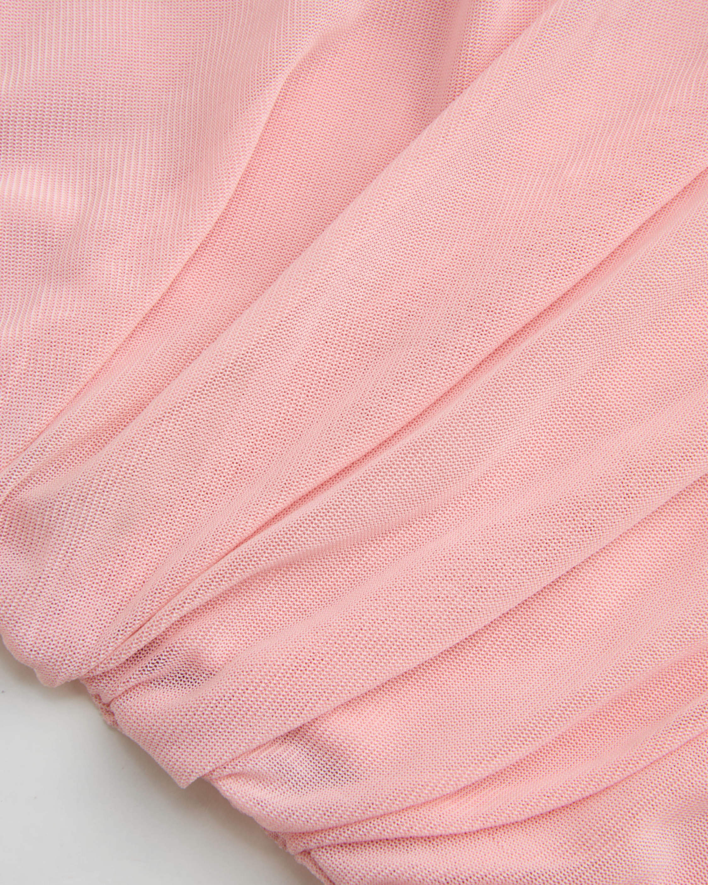 Solid Mesh Asymmetrical Neck Mini Dress with Tiered Ruffle Hem for Women