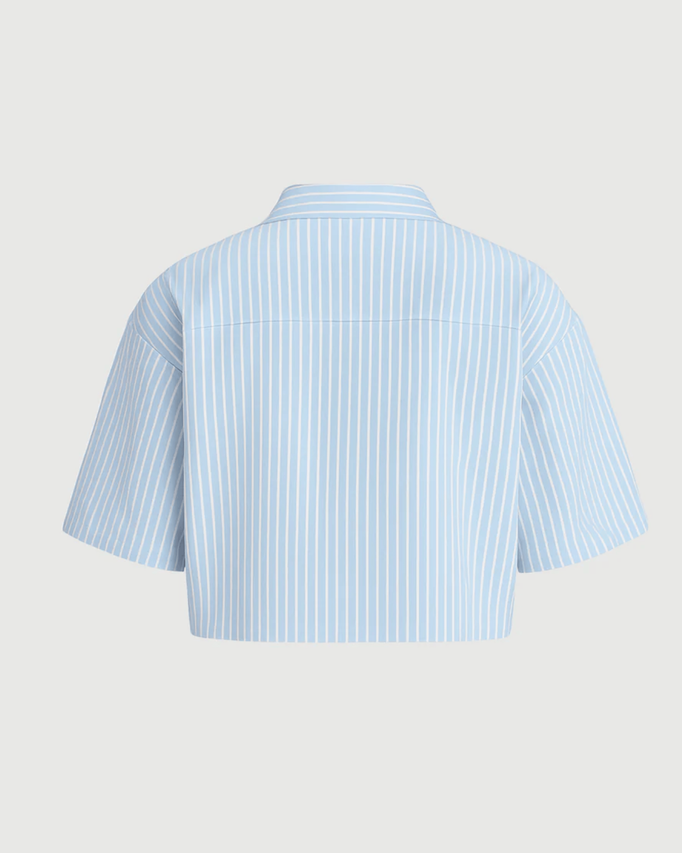 Stripe Button-Down Crop Shirt