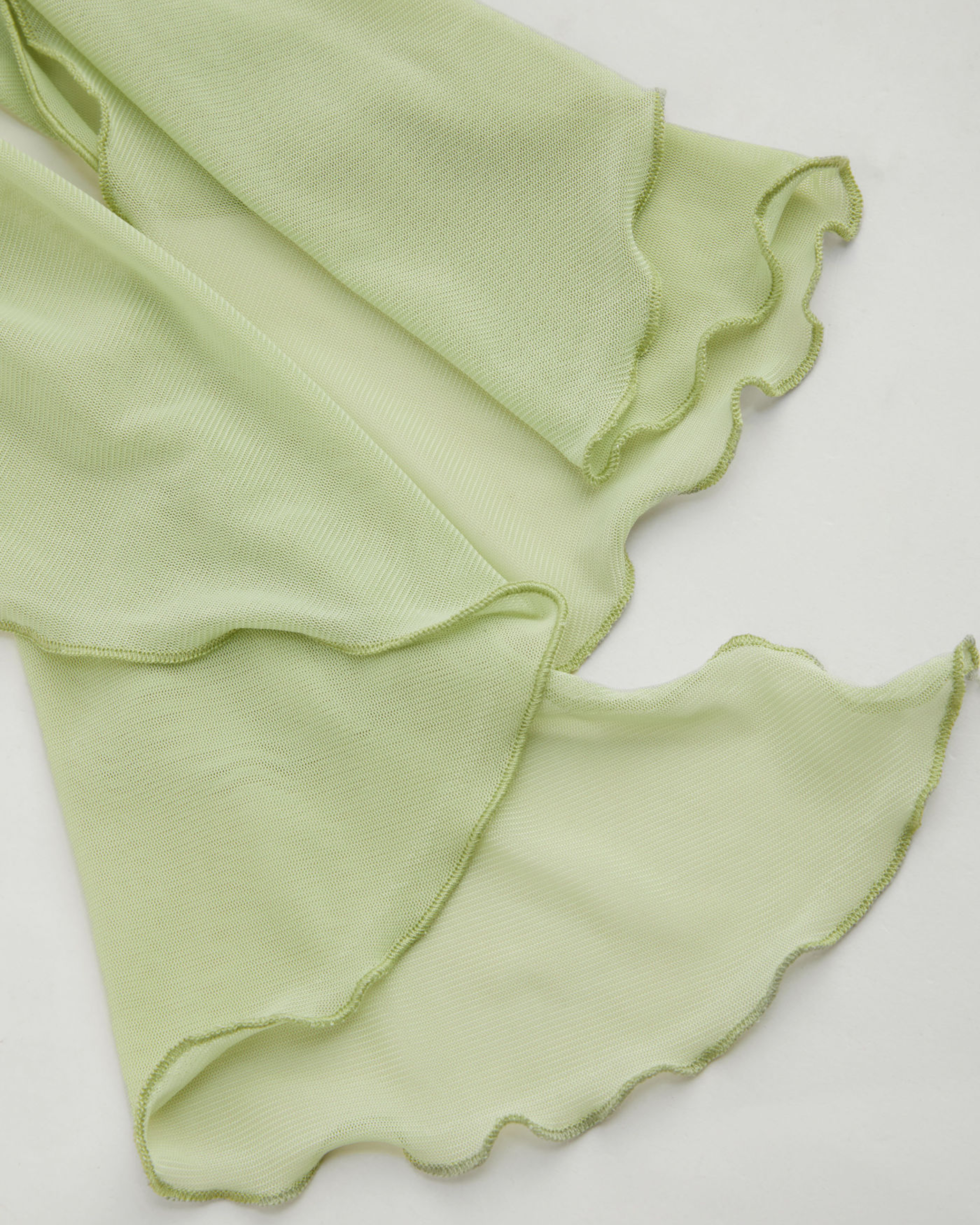 Women’s Solid Mesh Asymmetrical Neck Mini Dress with Layered Ruffle Hem.