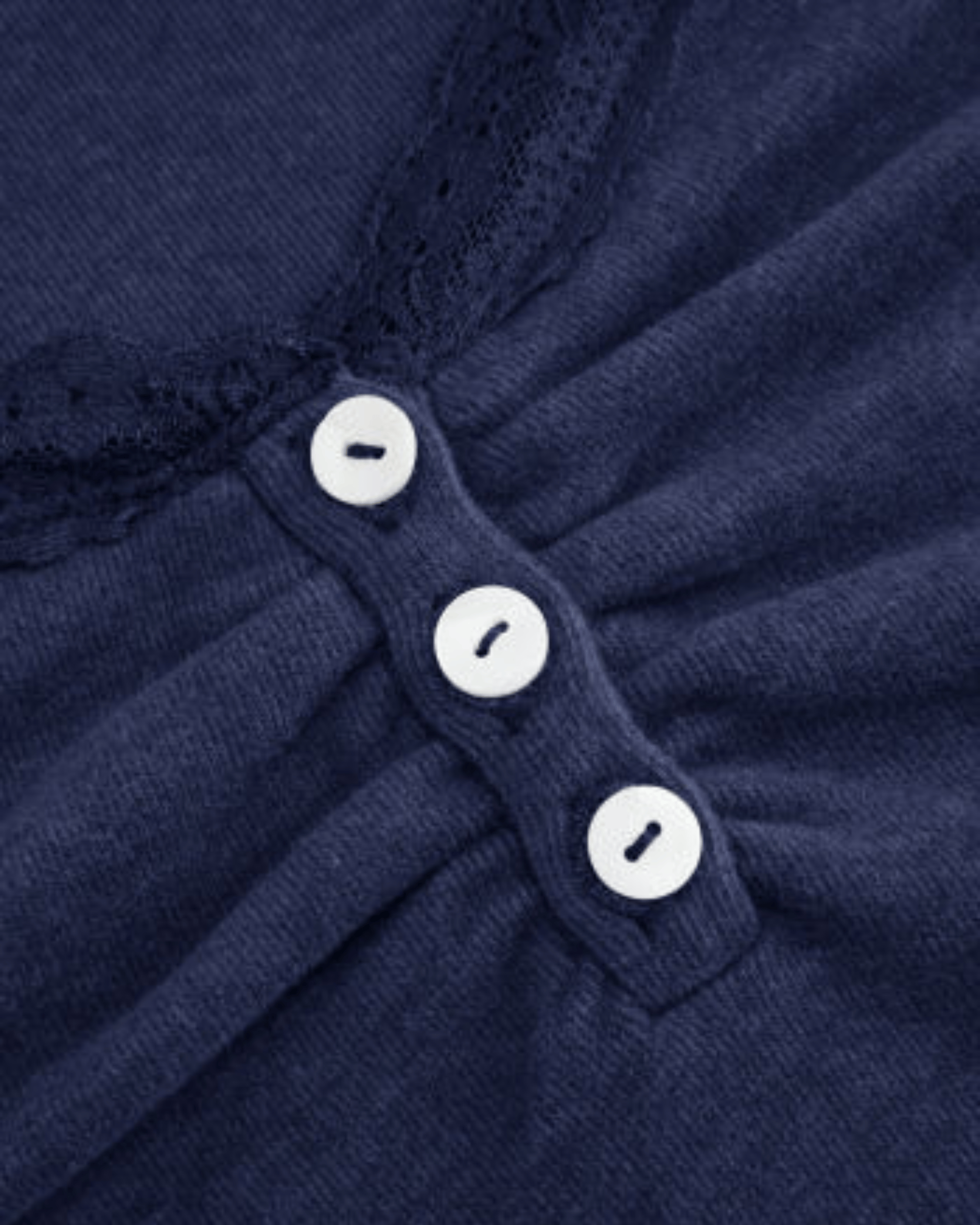 Navy Blue Long Sleeve V-Neck Top