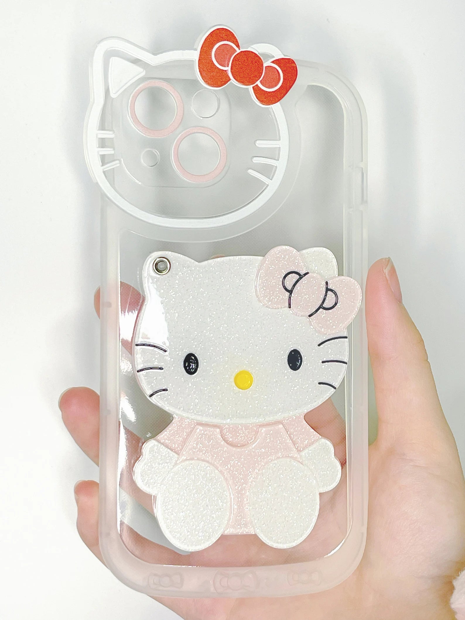 EZLIA | Cute Cat Shockproof Silicone iPhone Cover With Mirror
