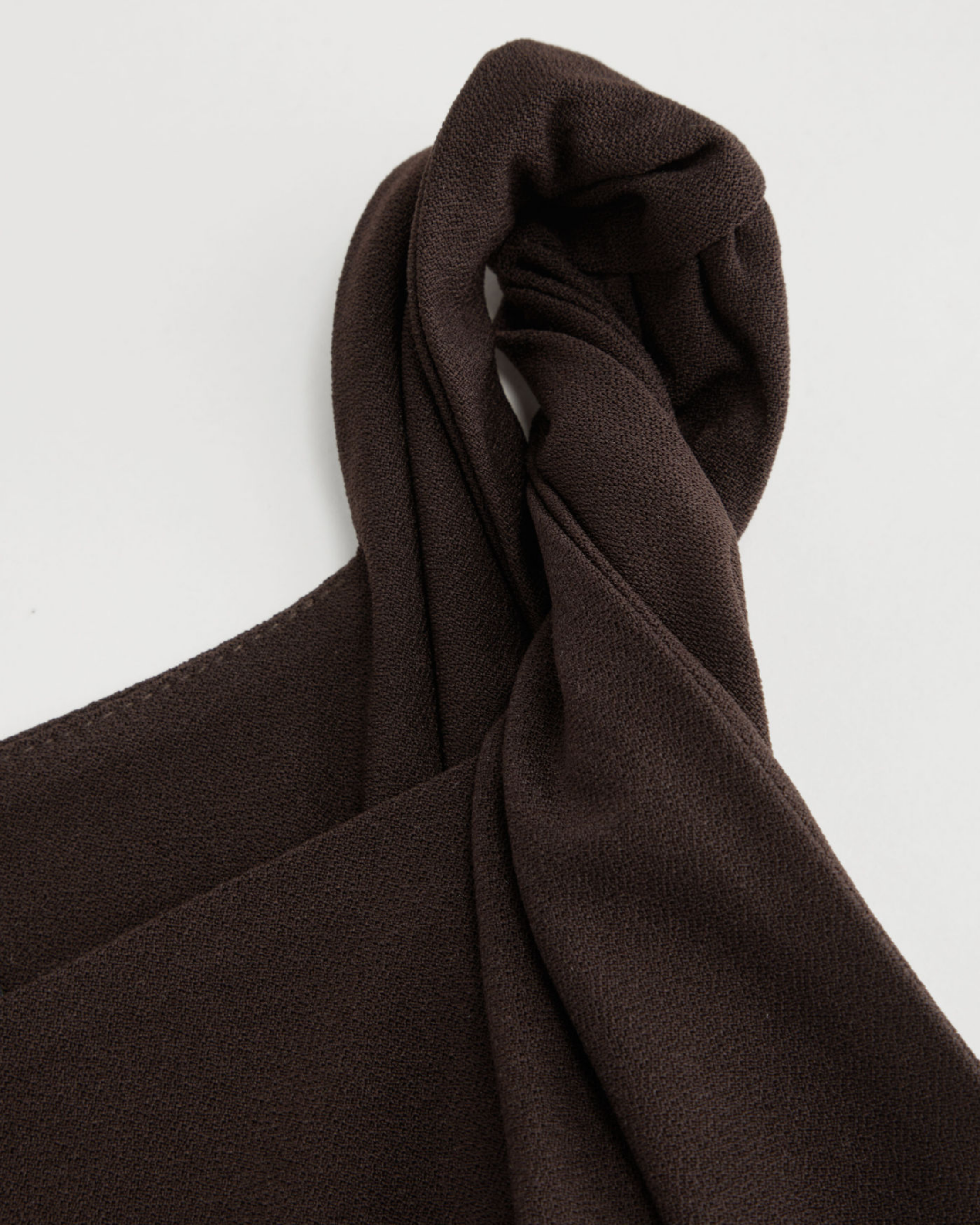 Brown Sleeveless Draped Top