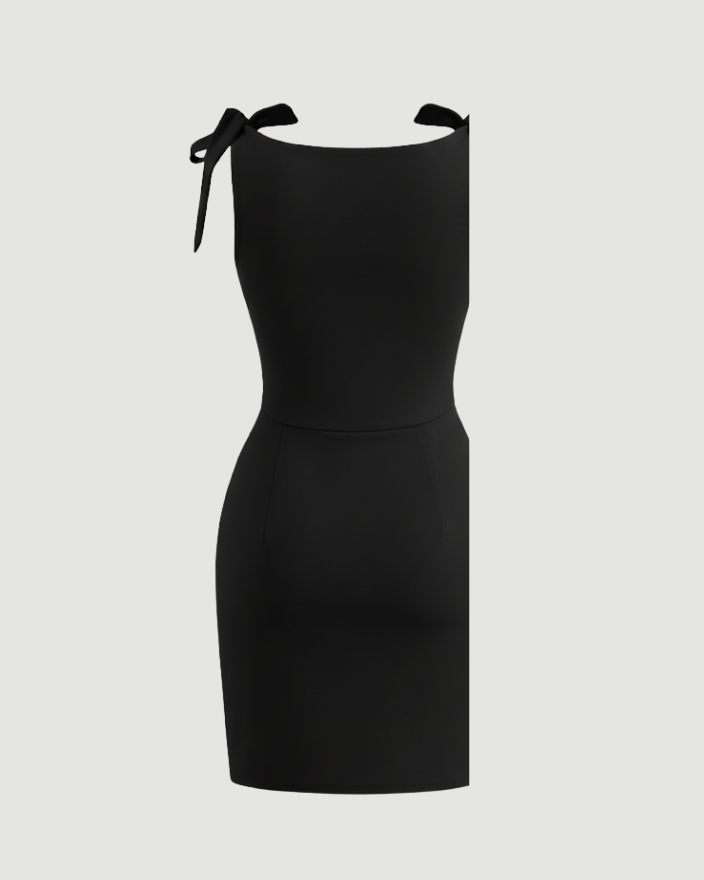 Soft Jersey Boat-Neck Wrap-Tie Mini Dress - Black