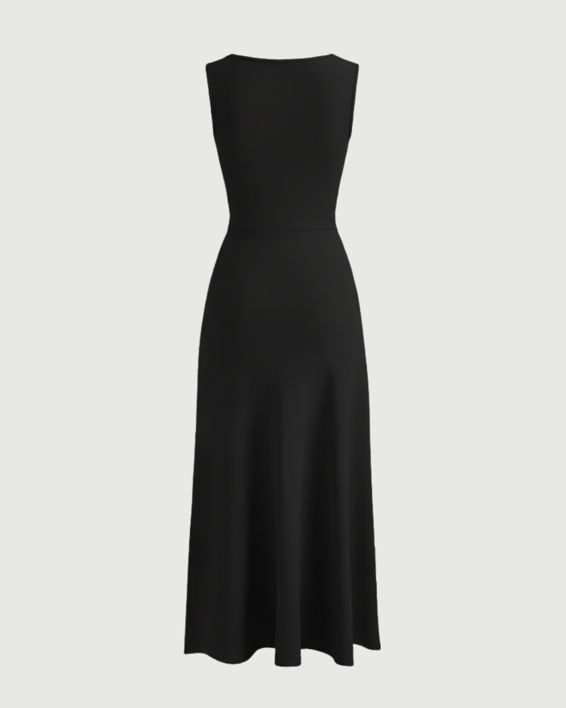 Classic Boat Neck Ruffle Maxi Dress - Black