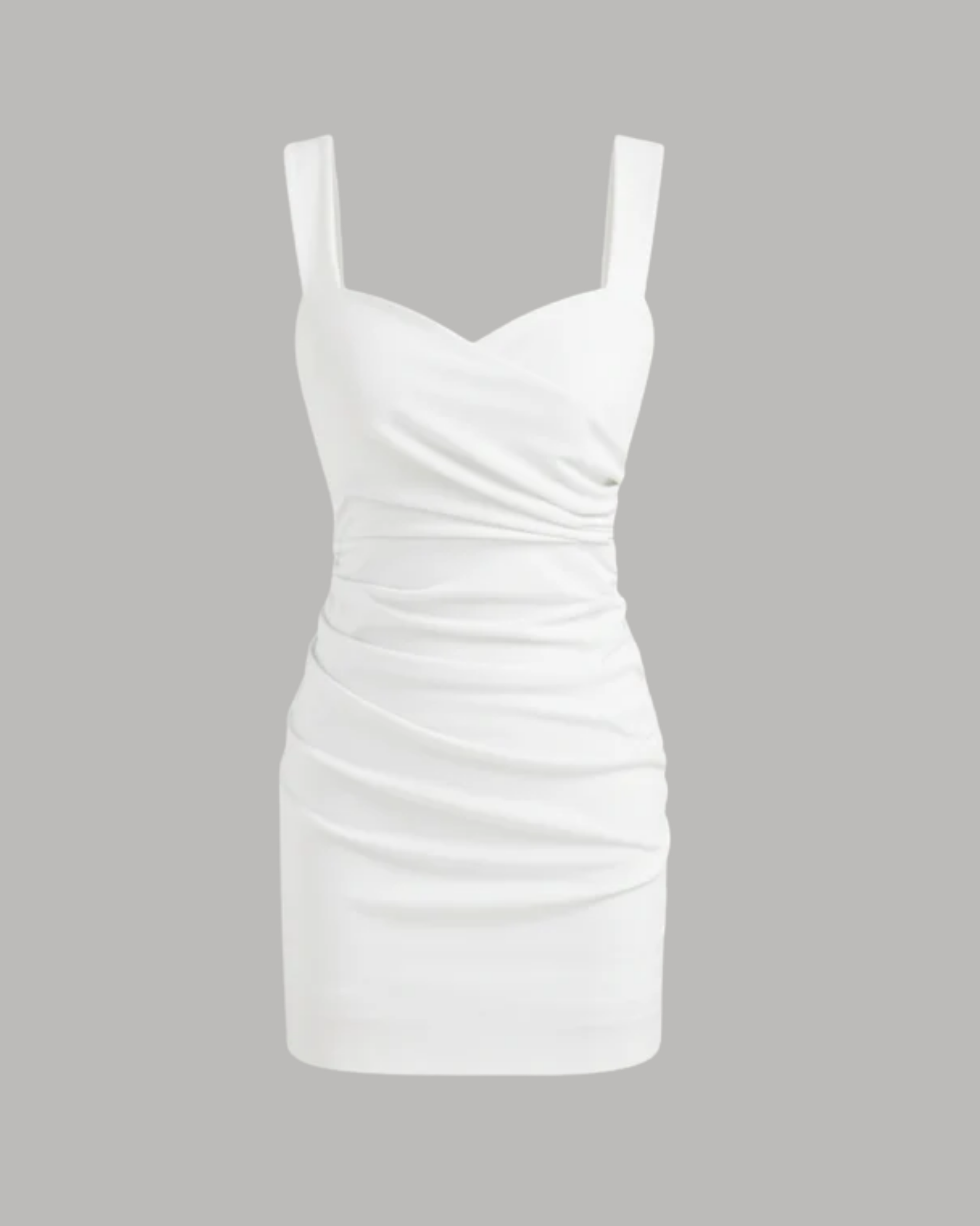 Sweetheart Square Neck Mini Dress - White