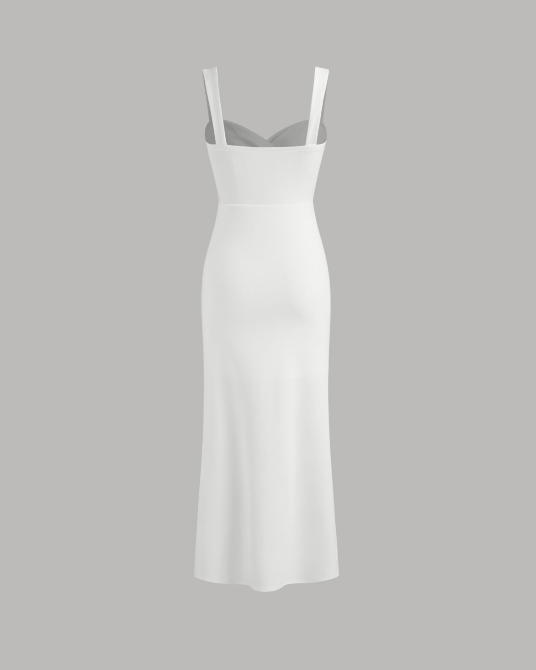 Woven Texture Sweetheart Maxi Dress - White