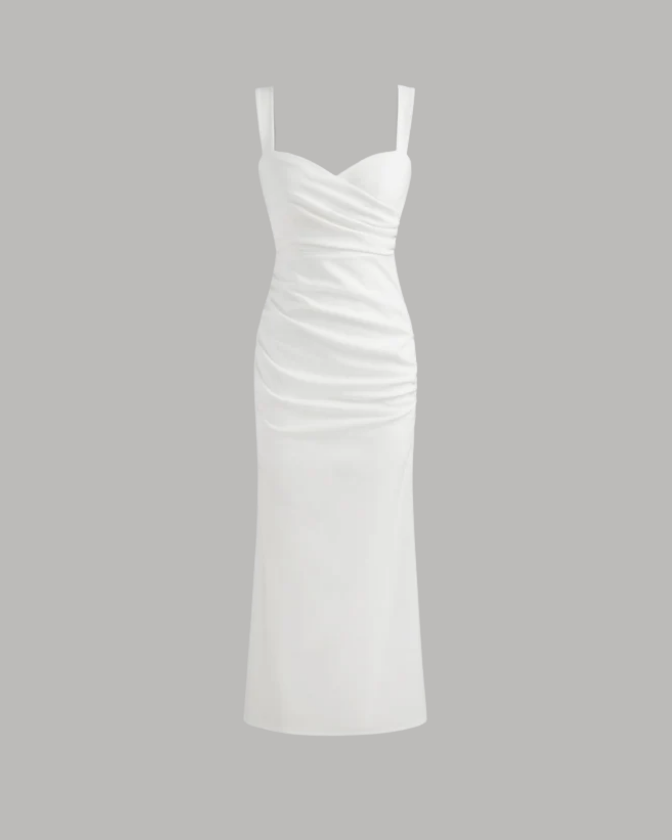 Woven Texture Sweetheart Maxi Dress - White