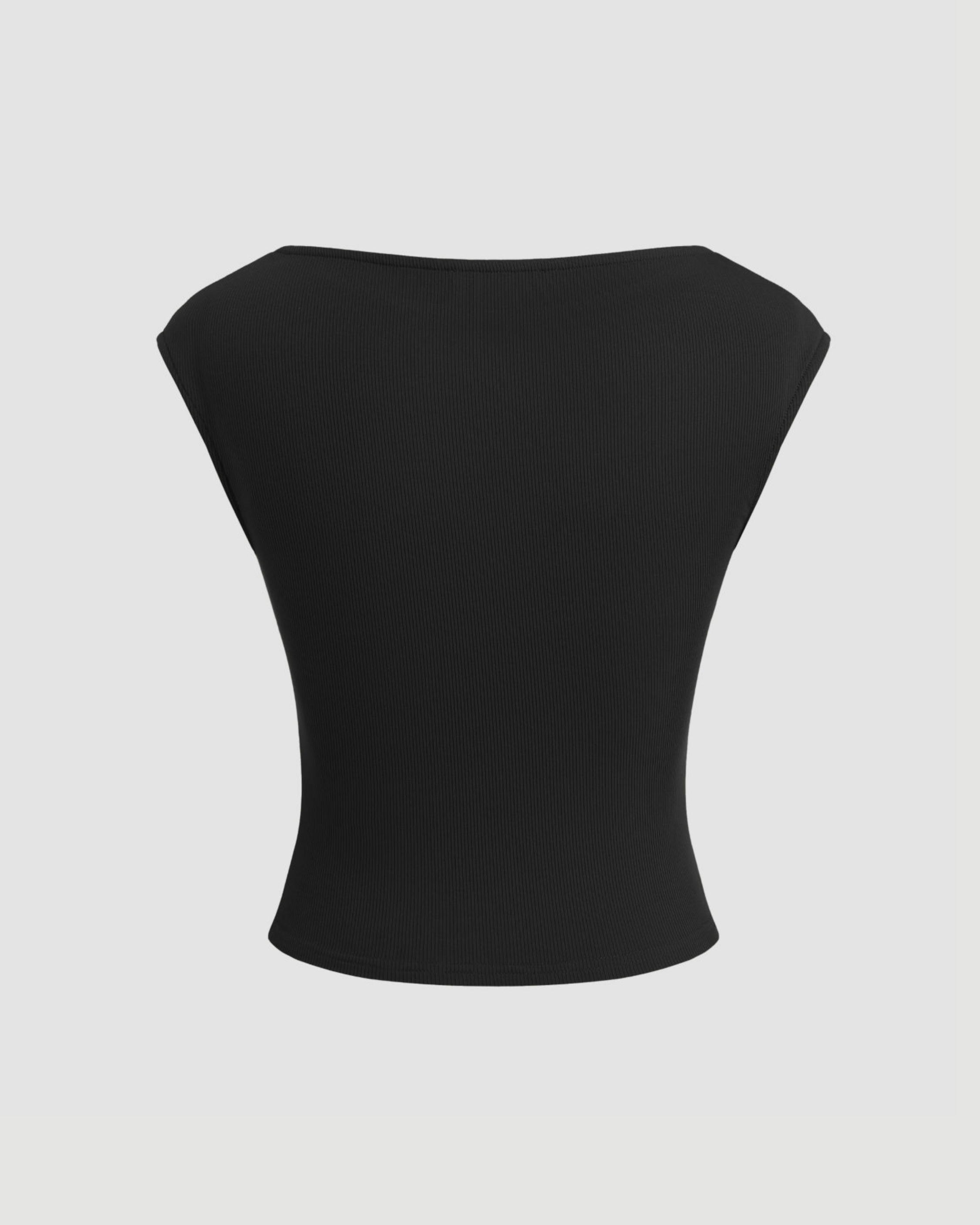 Breeze-Line Minimalist Sculpt Tank-Black