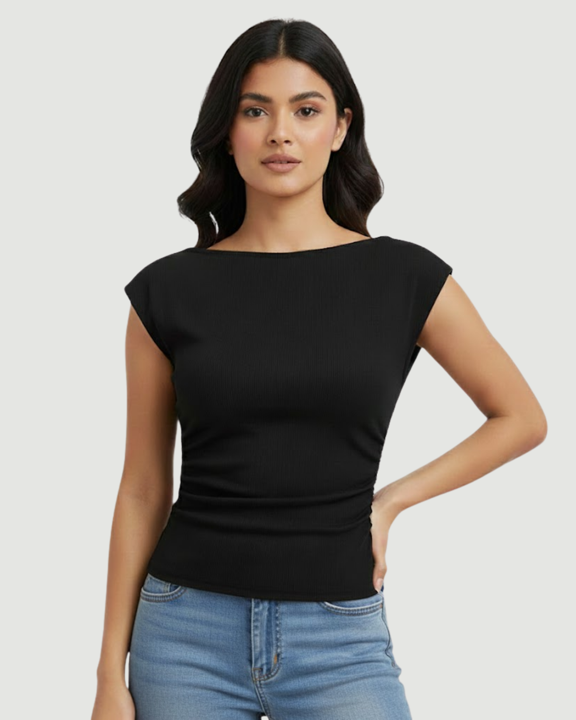 Breeze-Line Minimalist Sculpt Tank-Black